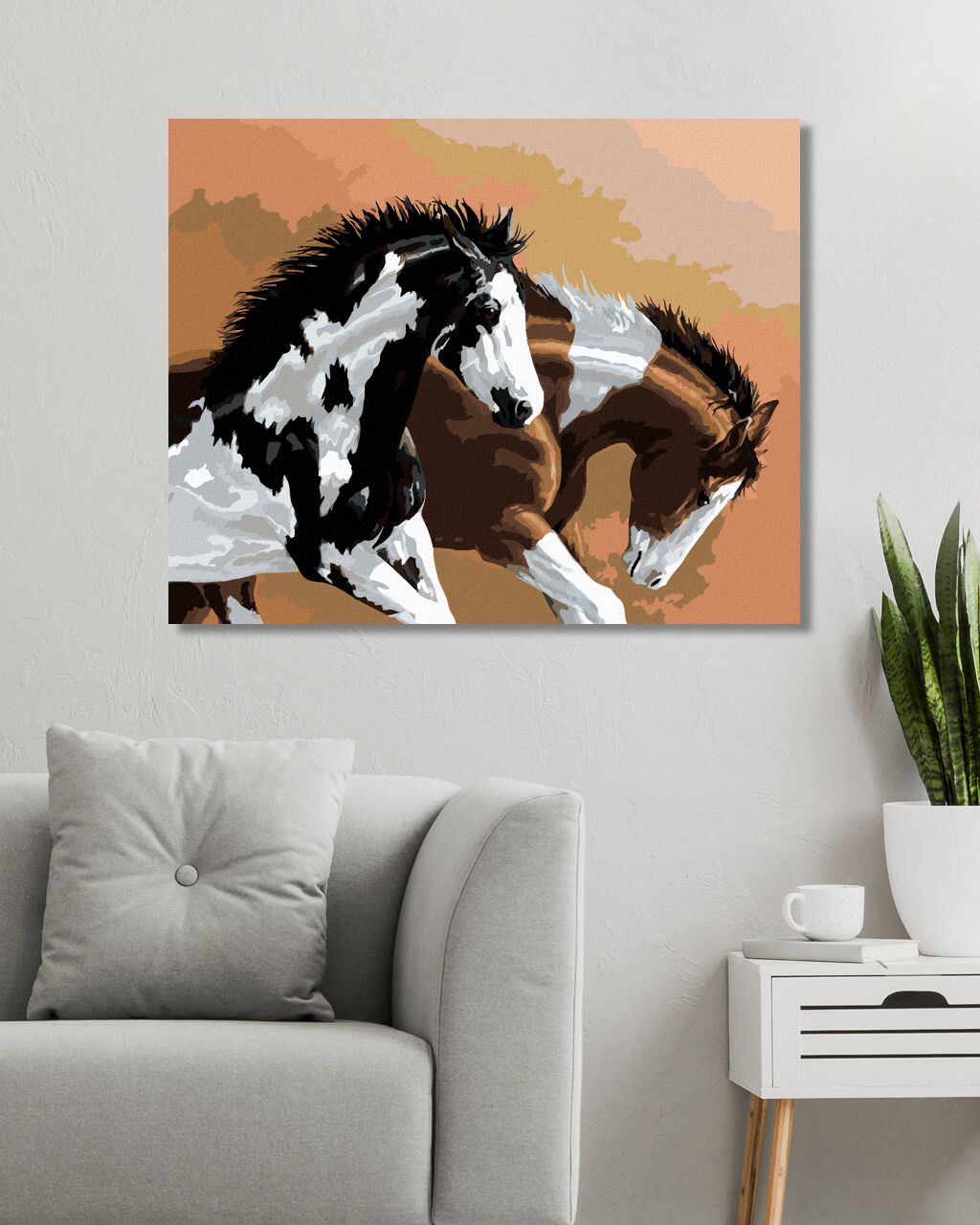 zuty Malování podle čísel – STRAKATÍ KONĚ (VICTORIA SCHULTZ) - Rozměr: 40x50 cm, Rámování: Varianta: vypnuté plátno na rám - obrázek 5