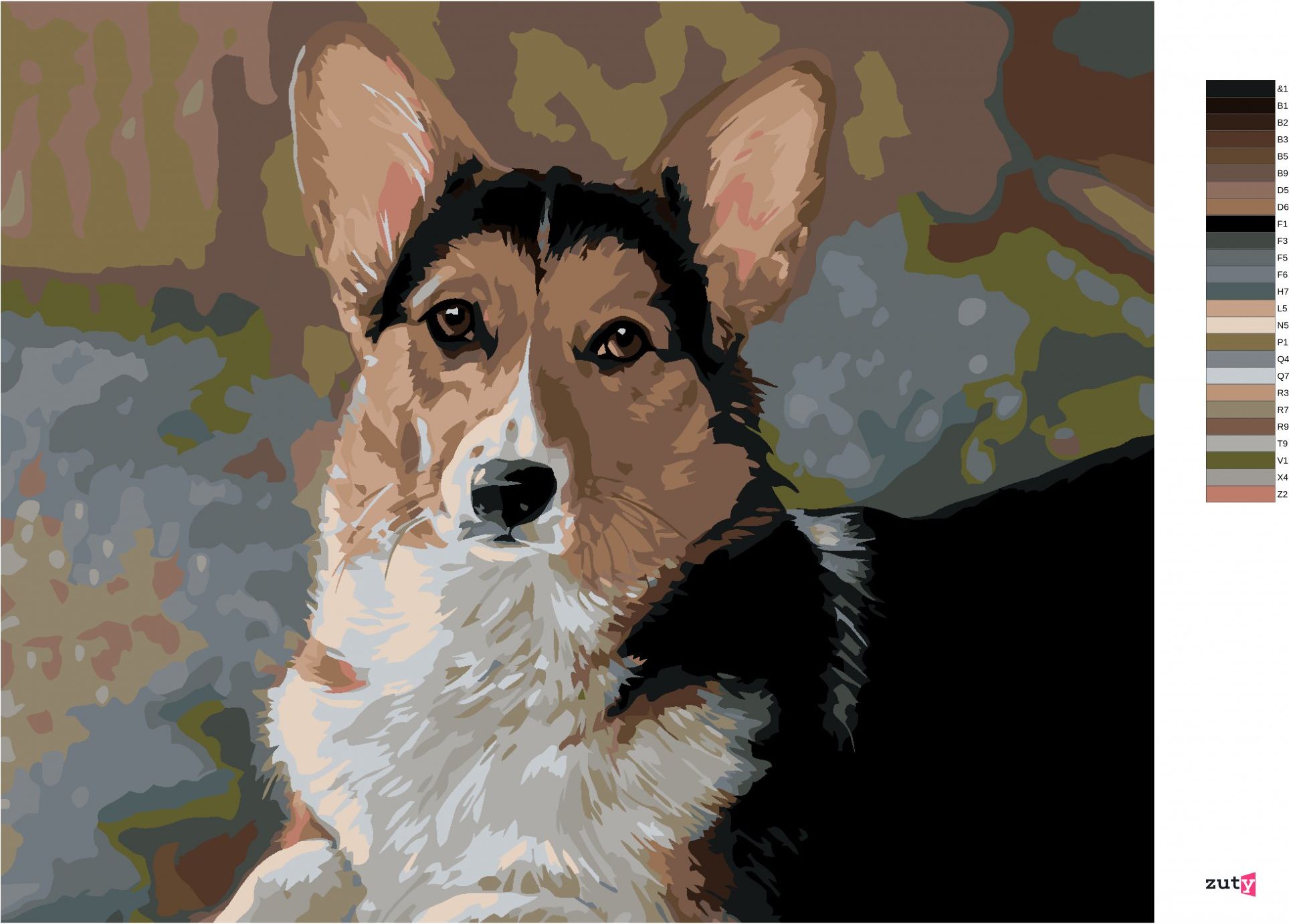 zuty Malování podle čísel – WELSH CORGI PEMBROKE (VICTORIA SCHULTZ) - Rozměr: 40x50 cm, Rámování: Varianta: vypnuté plátno na rám - obrázek 6