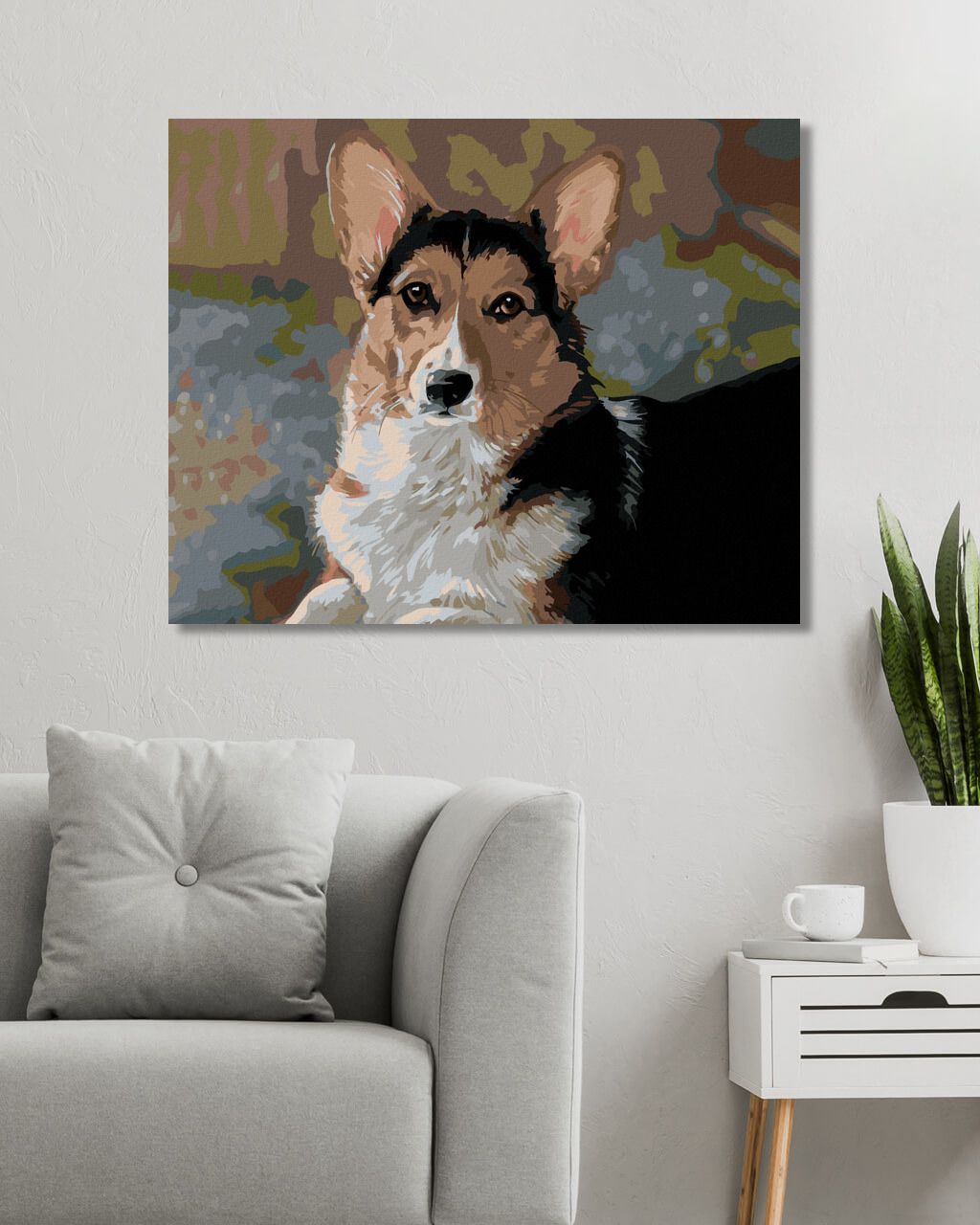 zuty Malování podle čísel – WELSH CORGI PEMBROKE (VICTORIA SCHULTZ) - Rozměr: 40x50 cm, Rámování: Varianta: vypnuté plátno na rám - obrázek 7