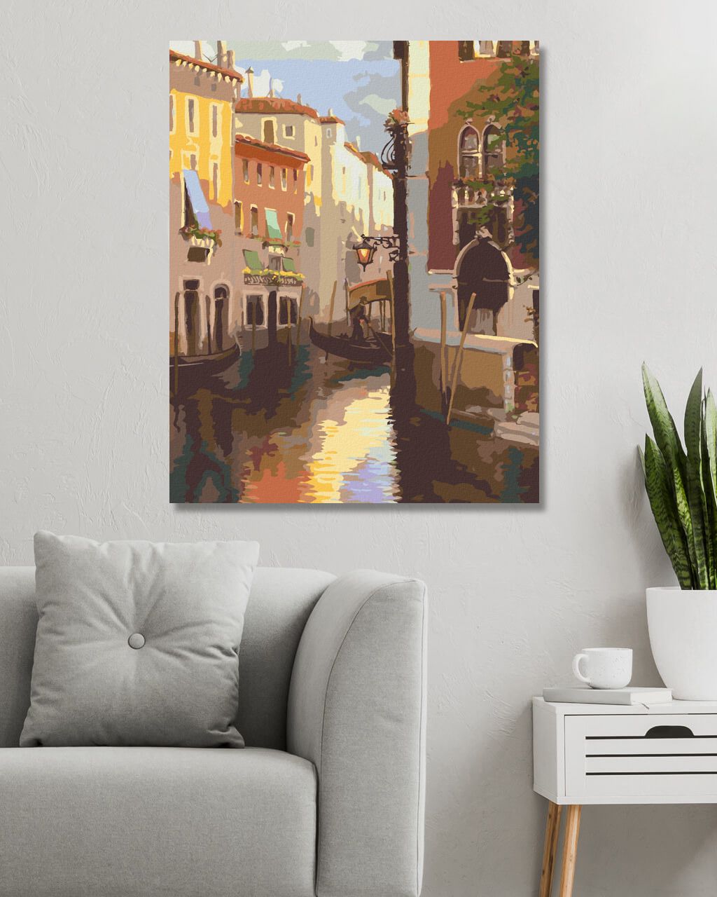 zuty Malování podle čísel – BENÁTKY A GONDOLA NA ŘECE MEZI DOMY (NORTHERN PROMOTIONS) - Rozměr: 40x50 cm, Rámování: Varianta: vypnuté plátno na rám - obrázek 3