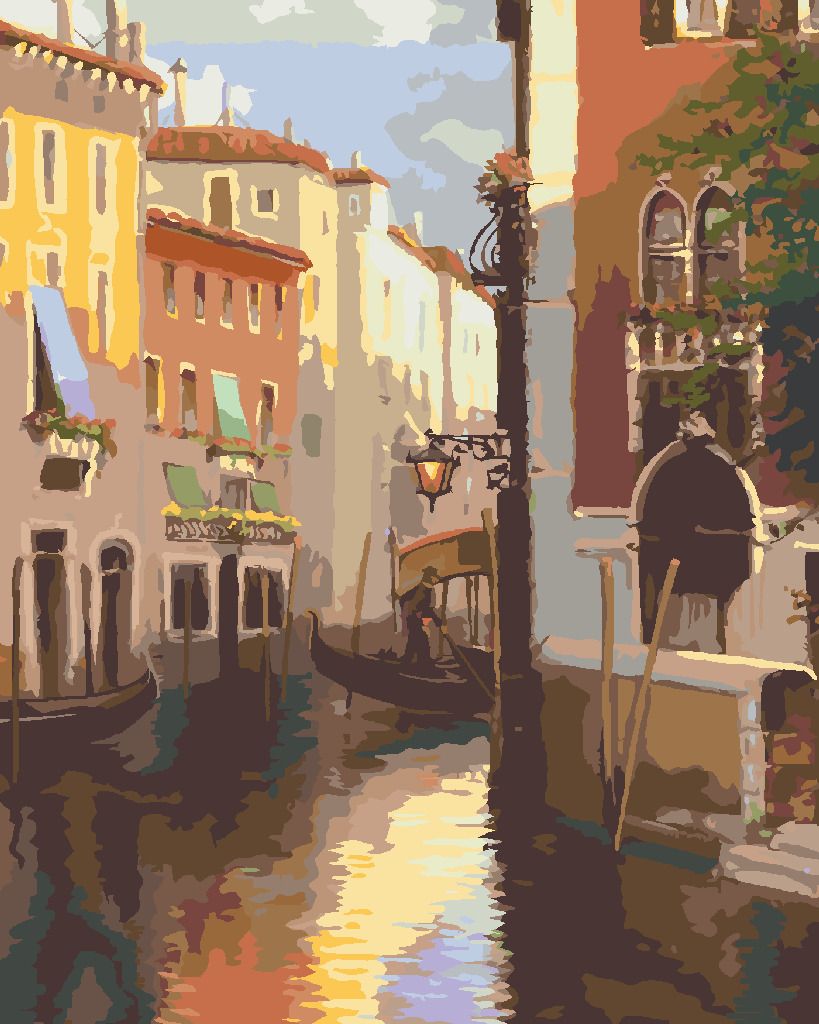zuty Malování podle čísel – BENÁTKY A GONDOLA NA ŘECE MEZI DOMY (NORTHERN PROMOTIONS) - Rozměr: 40x50 cm, Rámování: Varianta: vypnuté plátno na rám - obrázek 9