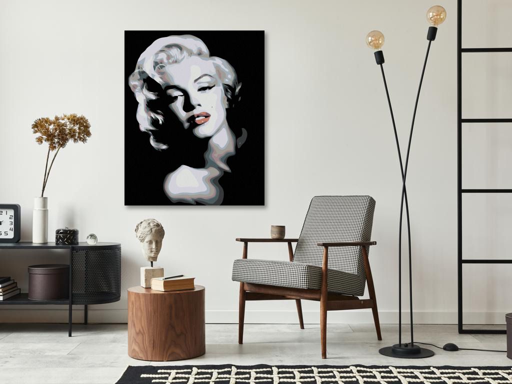 zuty Malování podle čísel - ČERNOBÍLÁ MARILYN - Rozměr: 40x50 cm, Rámování: Varianta: vypnuté plátno na rám - obrázek 4