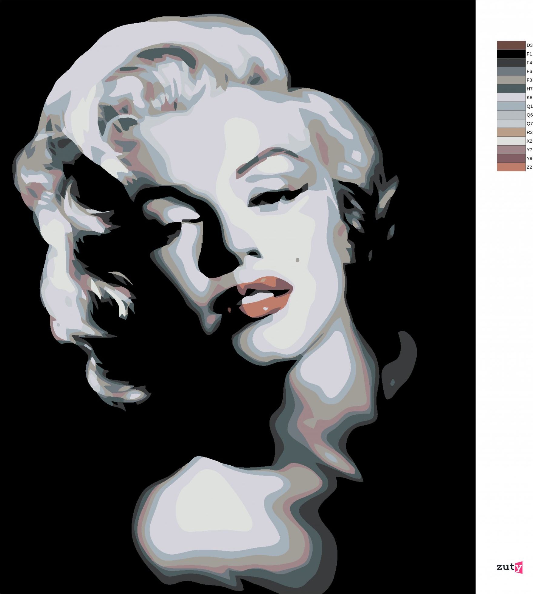 zuty Malování podle čísel - ČERNOBÍLÁ MARILYN - Rozměr: 40x50 cm, Rámování: Varianta: vypnuté plátno na rám - obrázek 9
