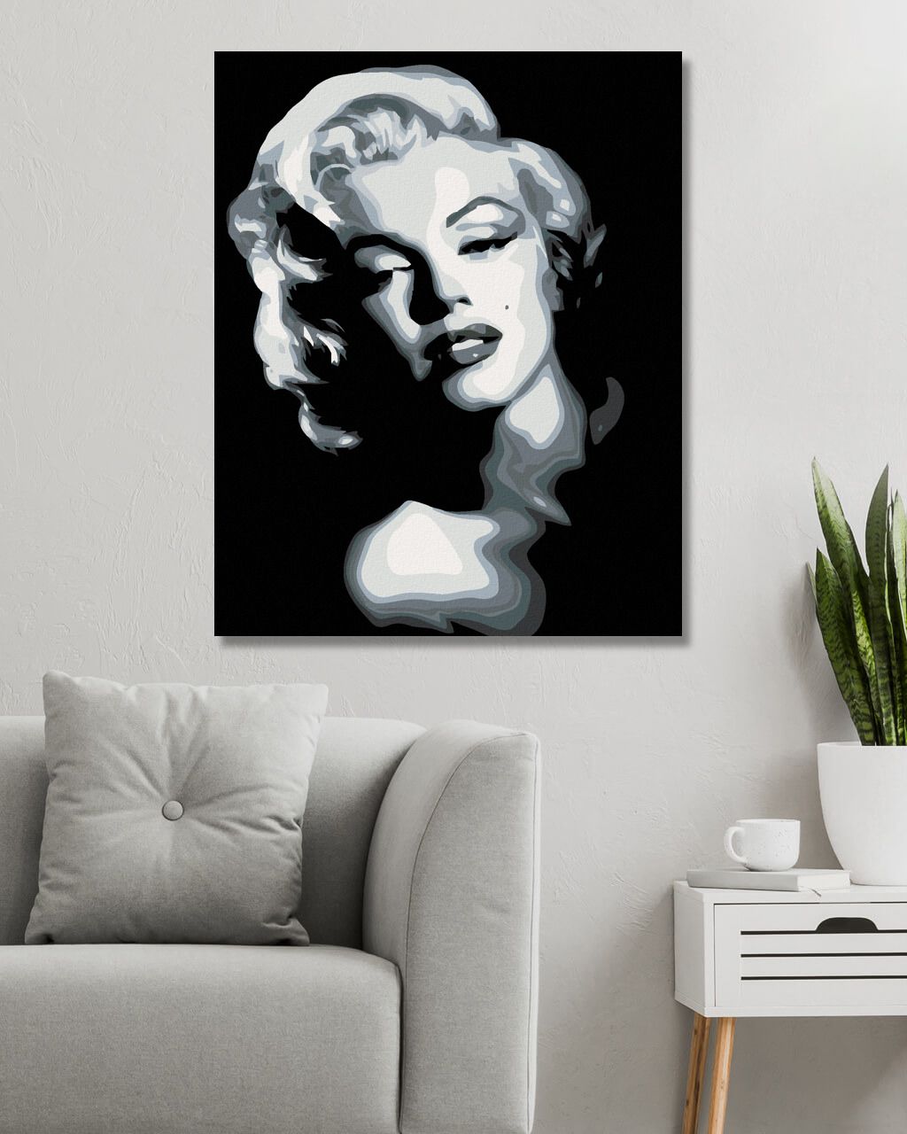 zuty Malování podle čísel - ČERNOBÍLÁ MARILYN - Rozměr: 40x50 cm, Rámování: Varianta: vypnuté plátno na rám - obrázek 17