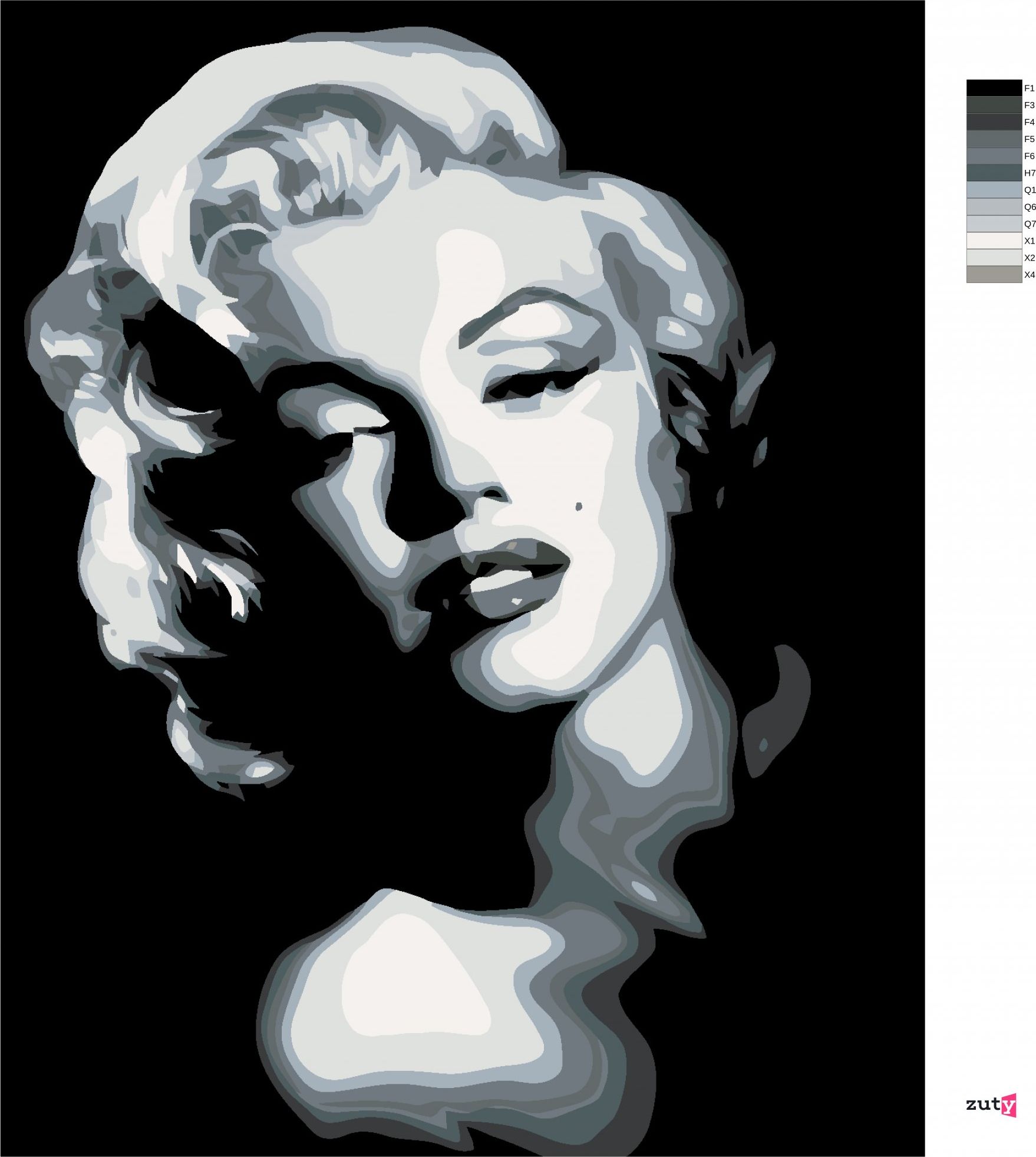 zuty Malování podle čísel - ČERNOBÍLÁ MARILYN - Rozměr: 40x50 cm, Rámování: Varianta: vypnuté plátno na rám - obrázek 19