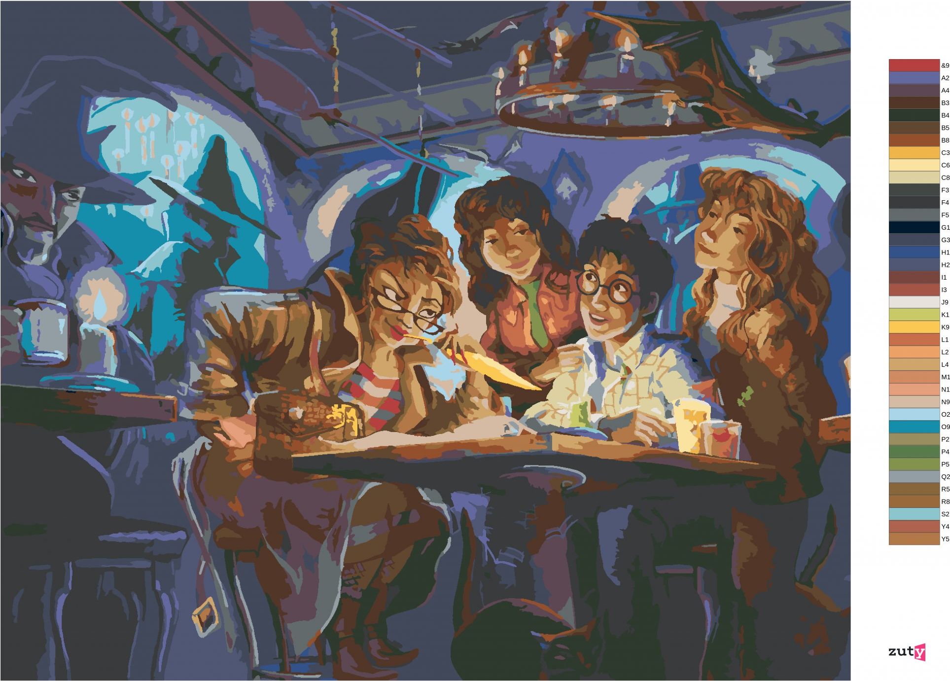 zuty Malování podle čísel - ROZHOVOR S HARRYM (HARRY POTTER) - Rozměr: 40x50 cm, Rámování: Varianta: vypnuté plátno na rám - obrázek 6