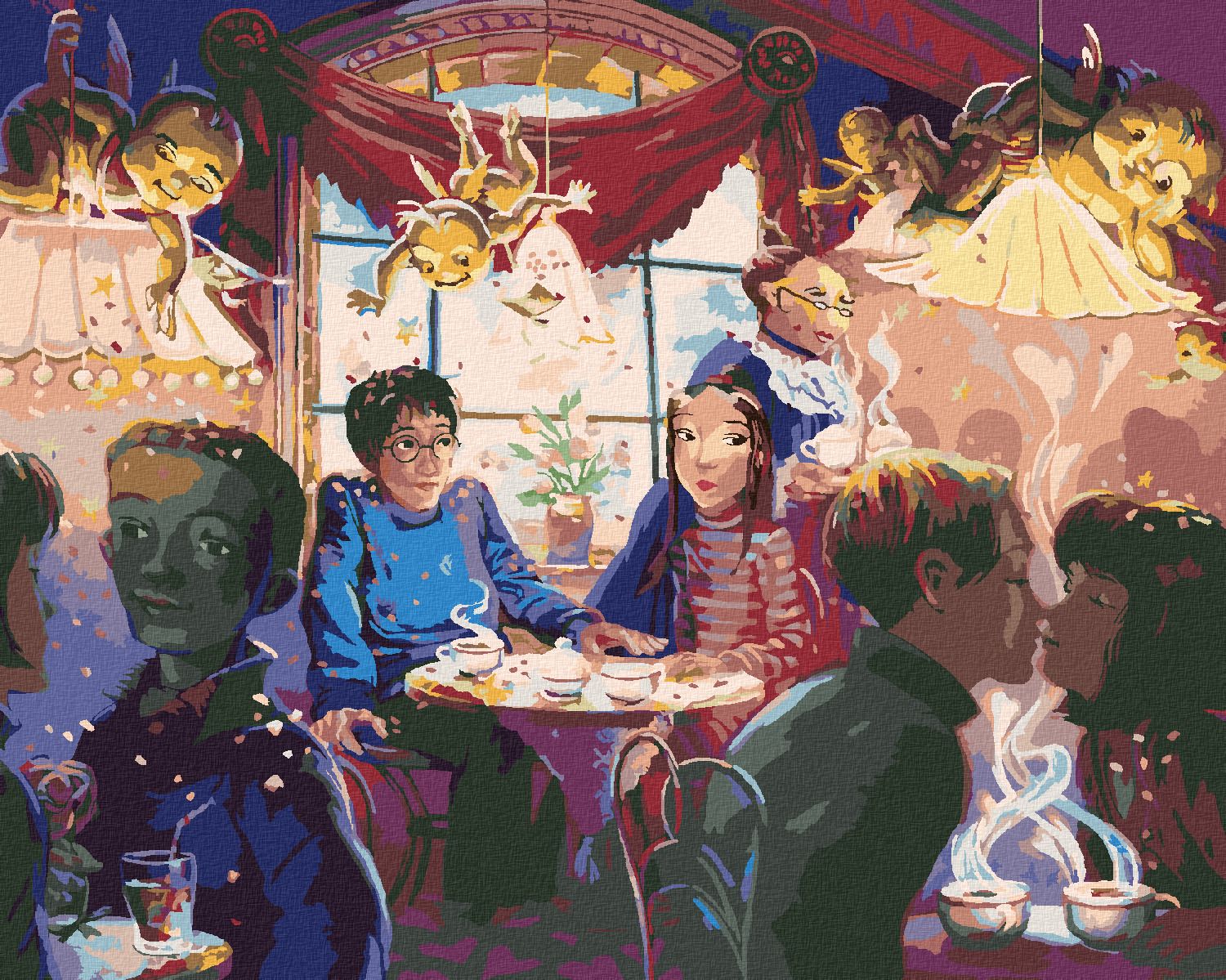 zuty Malování podle čísel - HARRY POTTER A CHO CHANG NA RANDE - Rozměr: 40x50 cm, Rámování: Varianta: vypnuté plátno na rám - obrázek 1