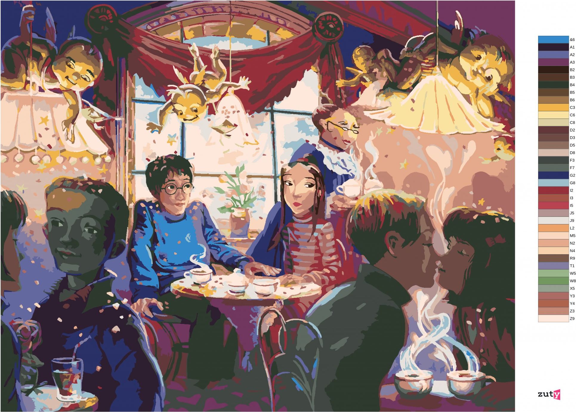 zuty Malování podle čísel - HARRY POTTER A CHO CHANG NA RANDE - Rozměr: 40x50 cm, Rámování: Varianta: vypnuté plátno na rám - obrázek 5