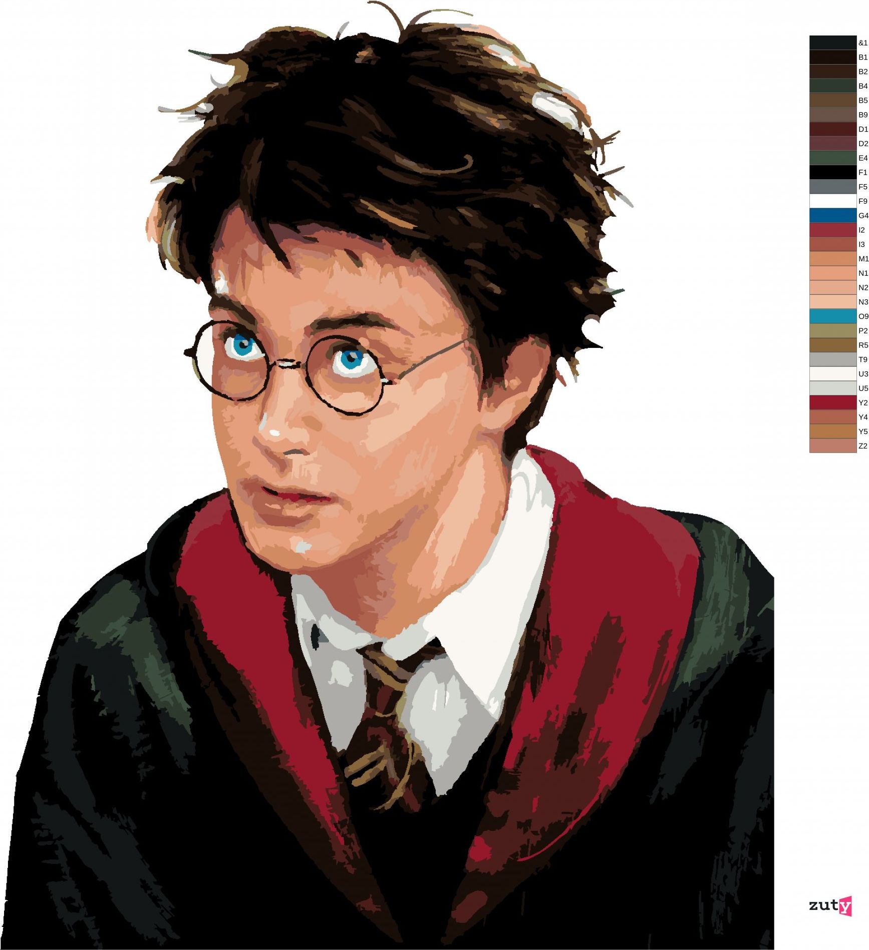 zuty Malování podle čísel - HARRY POTTER PORTRÉT - Rozměr: 40x50 cm, Rámování: Varianta: bez rámu a bez vypnutí plátna - obrázek 2