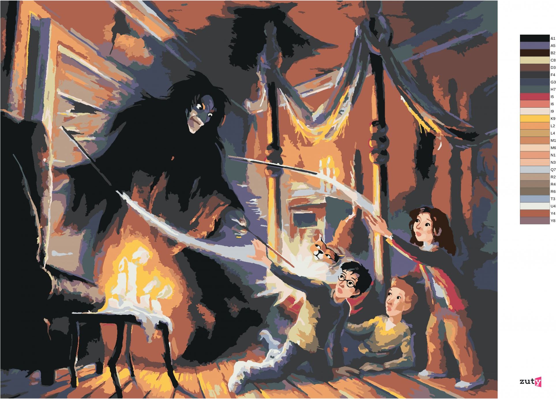 zuty Malování podle čísel - SIRIUS BLACK PRVNÍ SETKÁNÍ (HARRY POTTER) - Rozměr: 40x50 cm, Rámování: Varianta: vypnuté plátno na rám - obrázek 5
