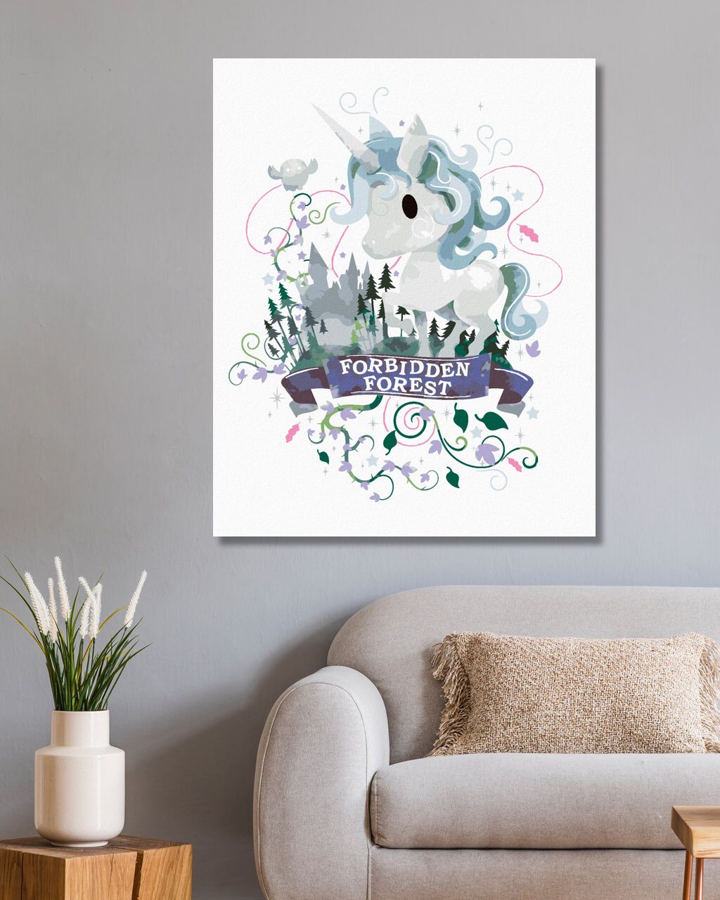 zuty Malování podle čísel - ZAPOVĚZENÝ LES (HARRY POTTER) - Rozměr: 40x50 cm, Rámování: Varianta: bez rámu a bez vypnutí plátna - obrázek 3