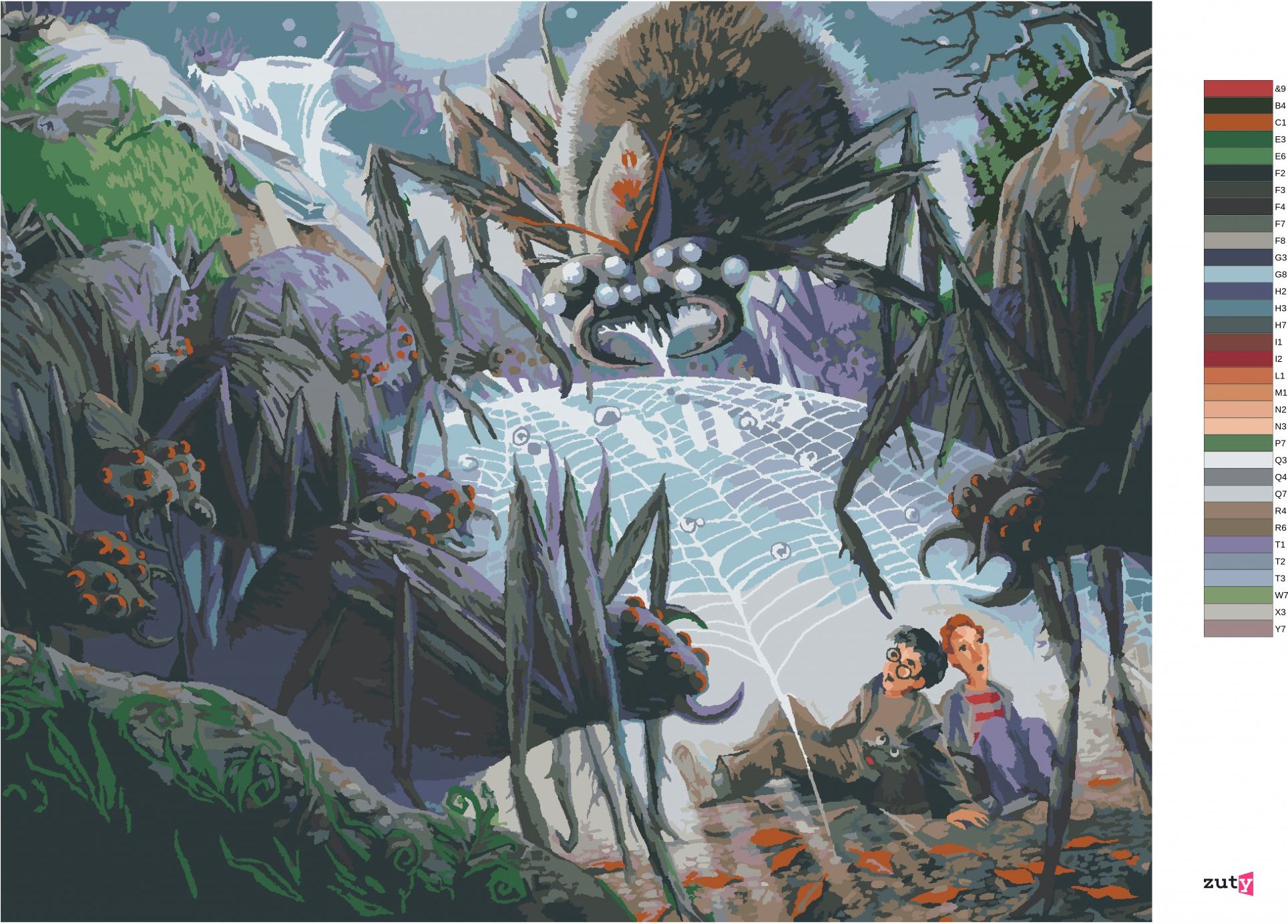 zuty Malování podle čísel - HARRY POTTER, RON WEASLEY A ARAGOG - Rozměr: 40x50 cm, Rámování: Varianta: bez rámu a bez vypnutí plátna - obrázek 3