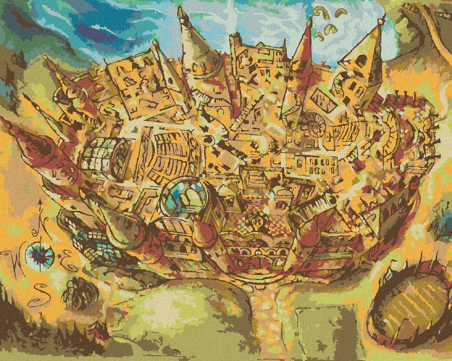 zuty Malování podle čísel - BRADAVICE POHLED Z KOŠTĚTE (HARRY POTTER) - Rozměr: 40x50 cm, Rámování: Varianta: vypnuté plátno na rám - obrázek 1