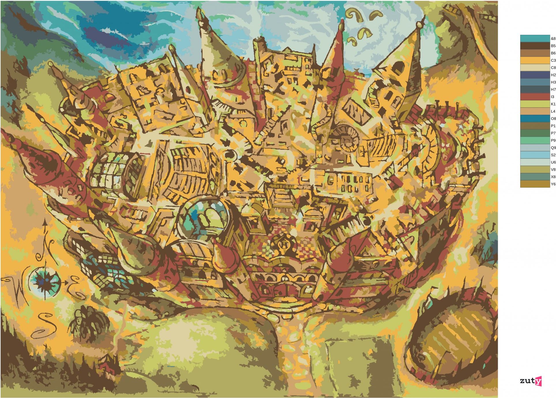 zuty Malování podle čísel - BRADAVICE POHLED Z KOŠTĚTE (HARRY POTTER) - Rozměr: 40x50 cm, Rámování: Varianta: vypnuté plátno na rám - obrázek 8
