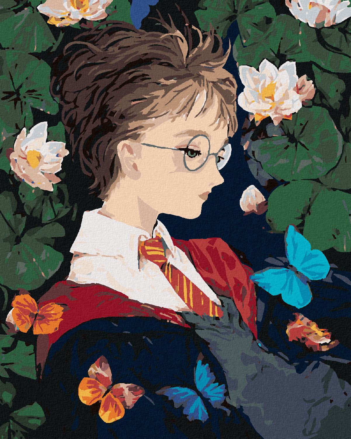 zuty Malování podle čísel - HARRY POTTER A MOTÝLI - Rozměr: 40x50 cm, Rámování: Varianta: vypnuté plátno na rám - obrázek 1