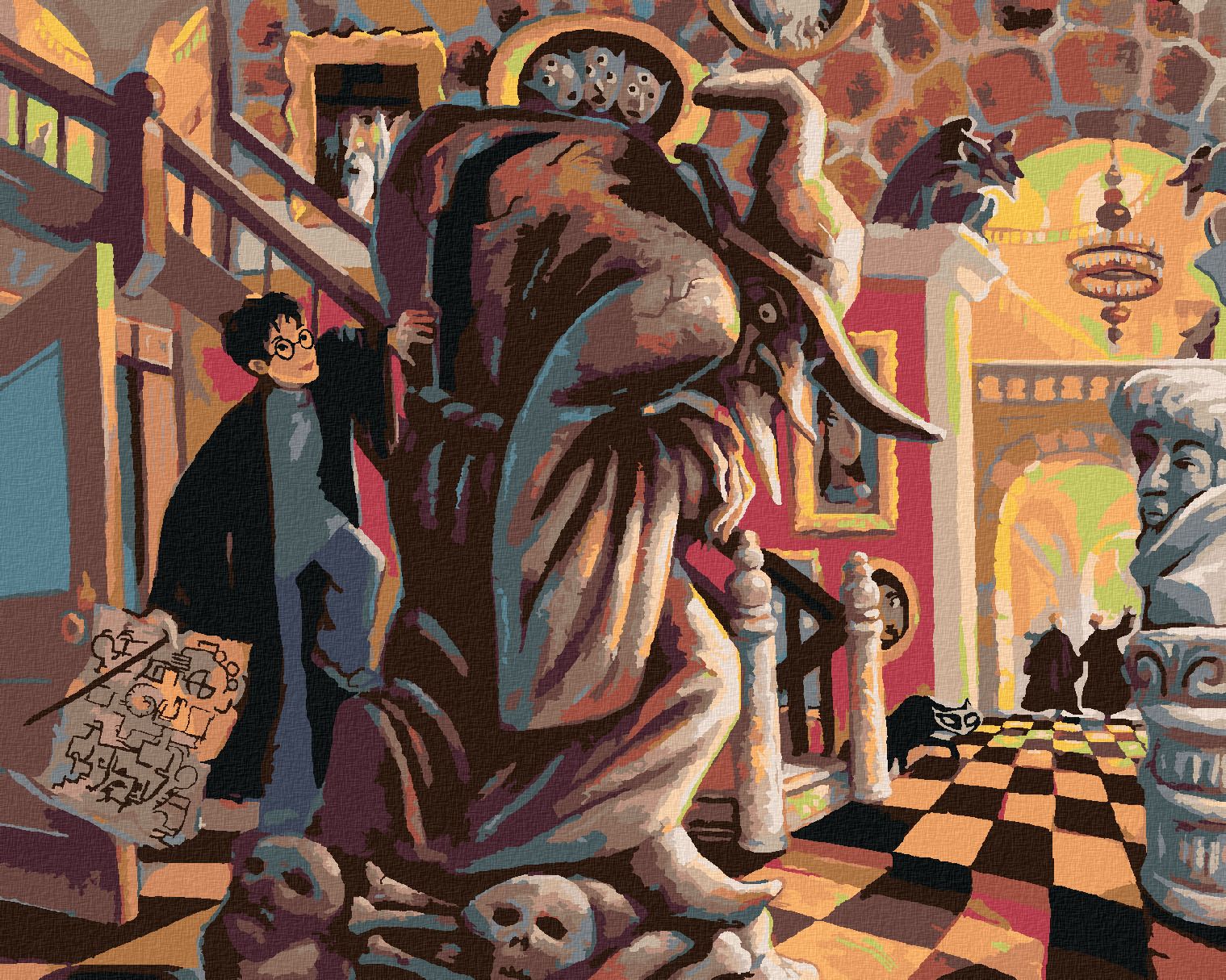 zuty Malování podle čísel - HARRY POTTER A POBERTŮV PLÁNEK - Rozměr: 40x50 cm, Rámování: Varianta: vypnuté plátno na rám - obrázek 1