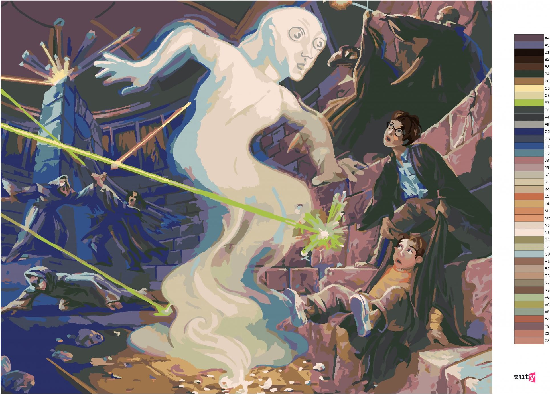 zuty Malování podle čísel - MINISTERSTVO KOUZEL (HARRY POTTER) - Rozměr: 40x50 cm, Rámování: Varianta: vypnuté plátno na rám - obrázek 8
