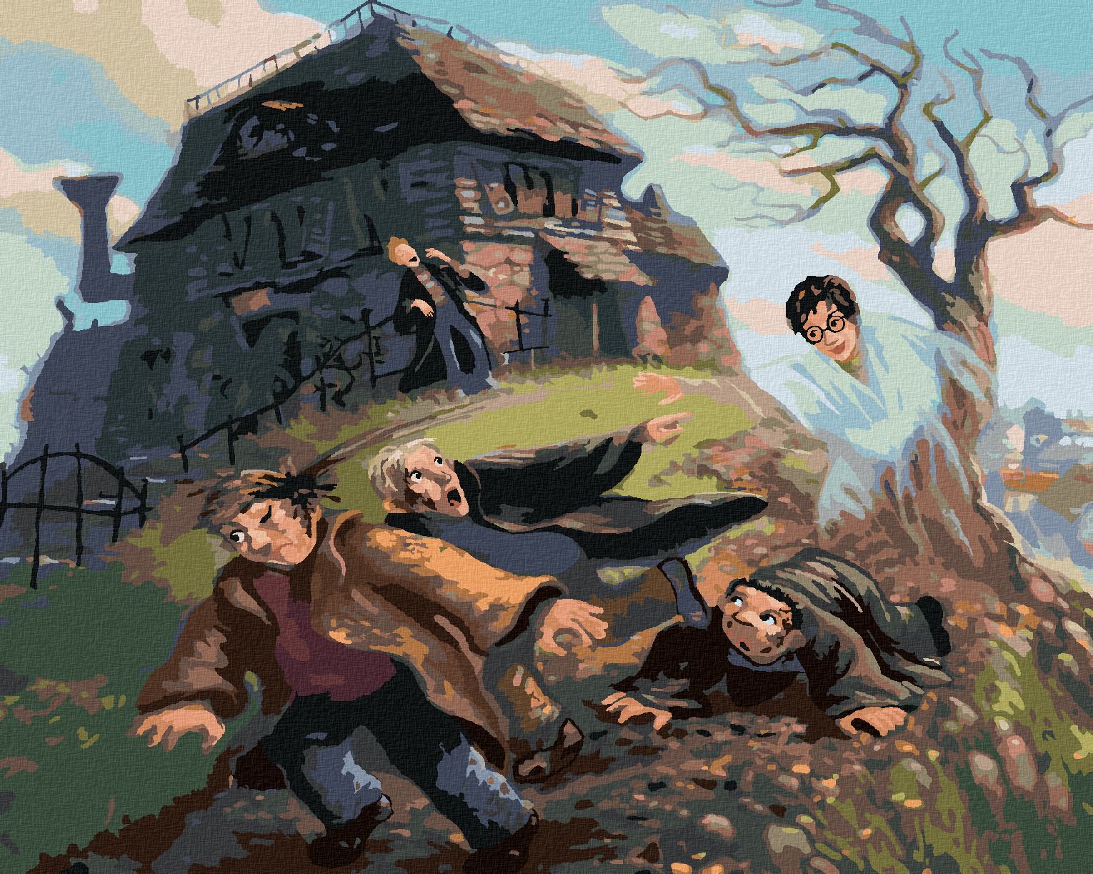 zuty Malování podle čísel - HARRY POTTER A NEVIDITELNÝ PLÁŠŤ - Rozměr: 40x50 cm, Rámování: Varianta: vypnuté plátno na rám - obrázek 1