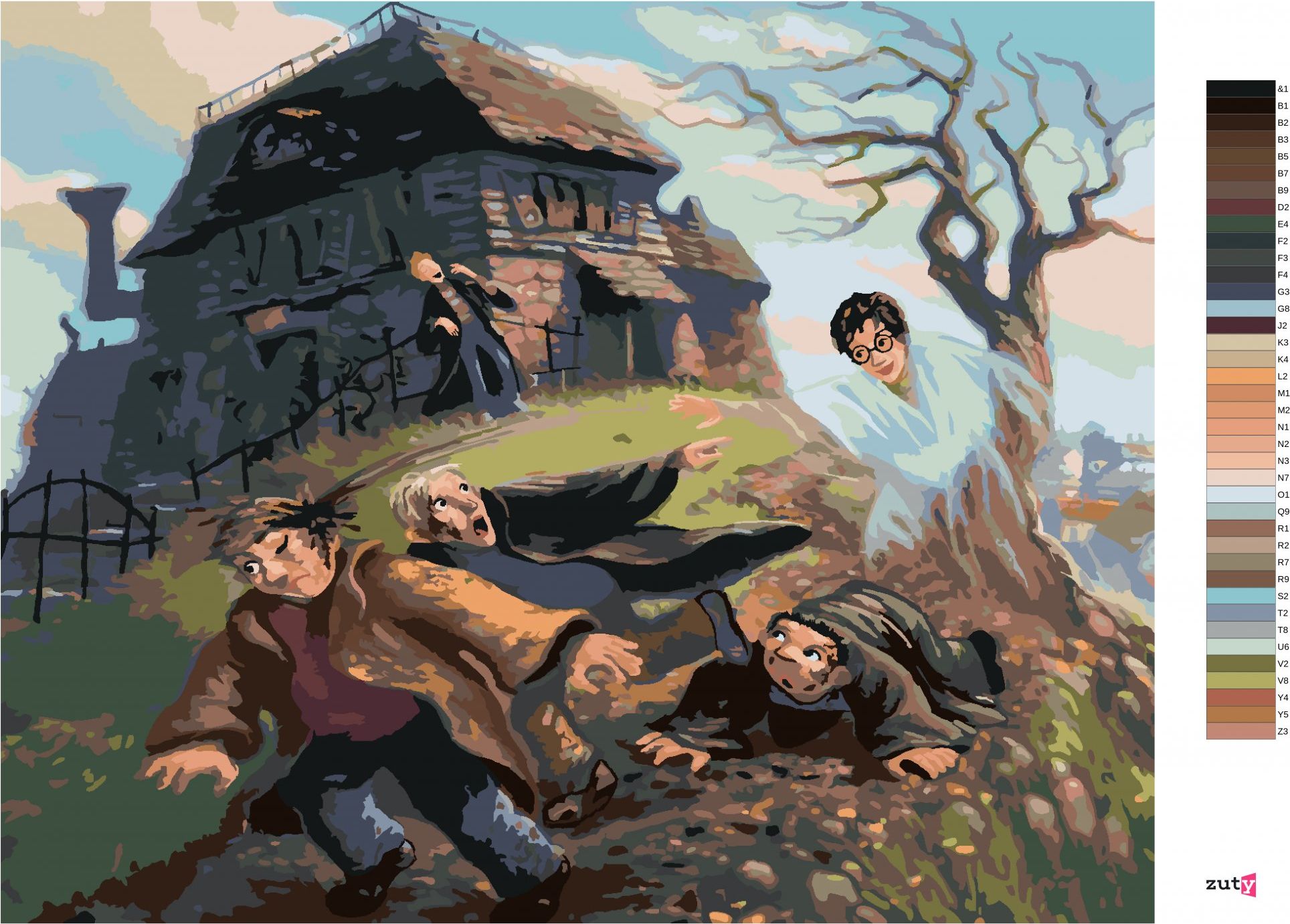 zuty Malování podle čísel - HARRY POTTER A NEVIDITELNÝ PLÁŠŤ - Rozměr: 40x50 cm, Rámování: Varianta: vypnuté plátno na rám - obrázek 8