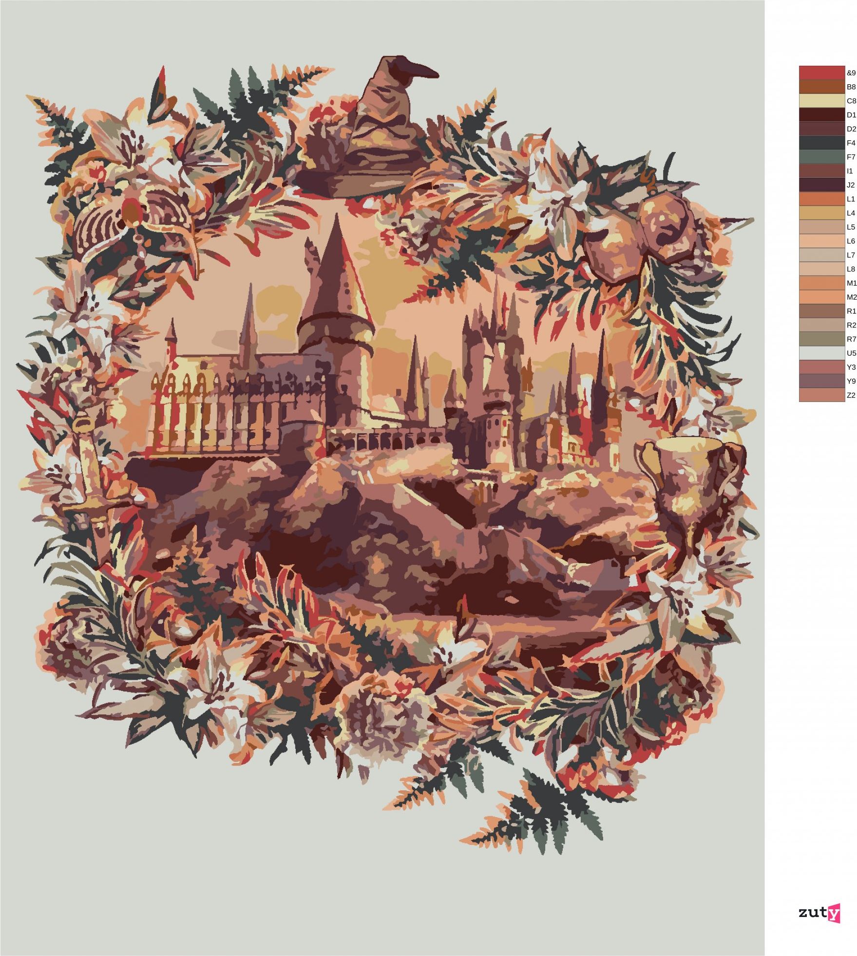 zuty Malování podle čísel - BRADAVICE (HARRY POTTER) - Rozměr: 40x50 cm, Rámování: Varianta: bez rámu a bez vypnutí plátna - obrázek 6