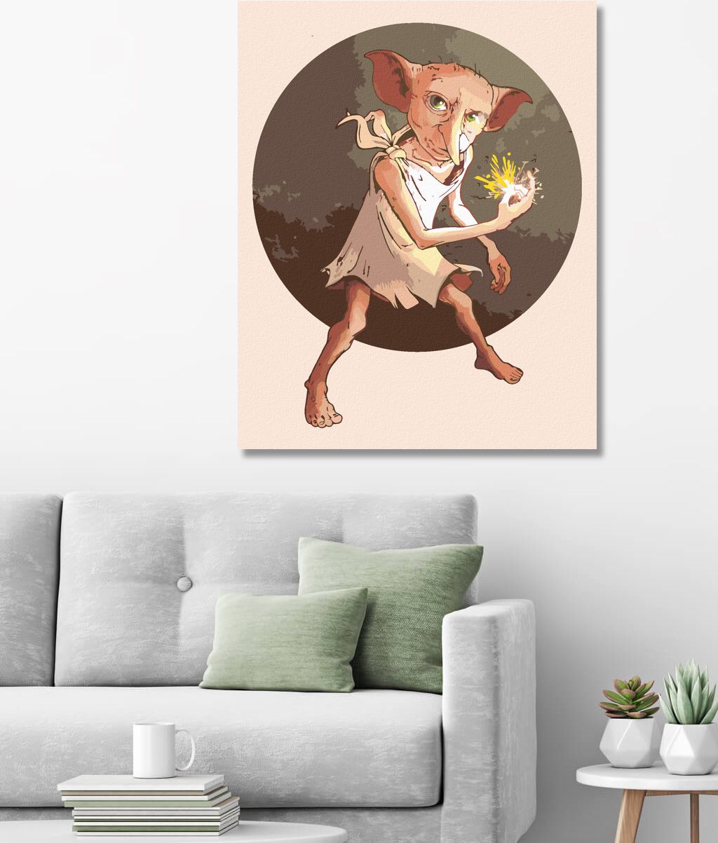 zuty Malování podle čísel - DOBBY (HARRY POTTER) - Rozměr: 40x50 cm, Rámování: Varianta: vypnuté plátno na rám - obrázek 3