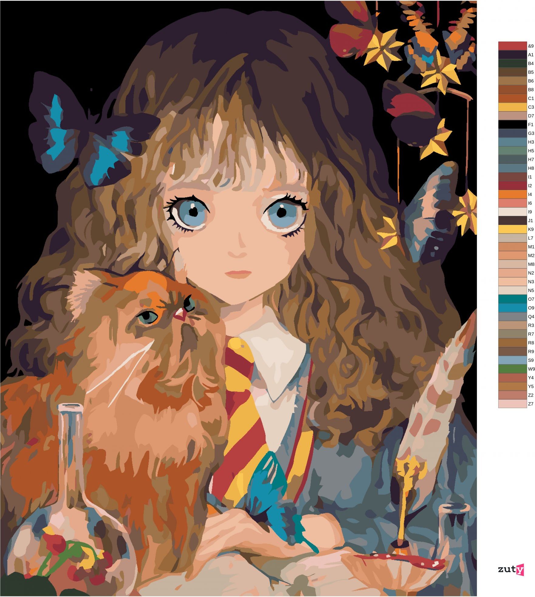 zuty Malování podle čísel - HERMIONA A KŘIVONOŽKA (HARRY POTTER) - Rozměr: 40x50 cm, Rámování: Varianta: bez rámu a bez vypnutí plátna - obrázek 6
