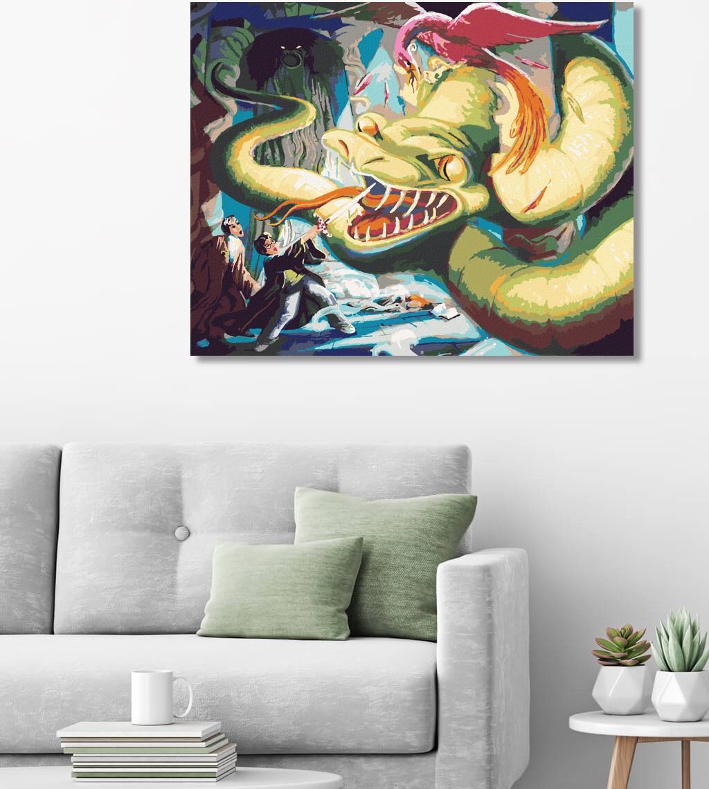 zuty Malování podle čísel - HARRY POTTER, BAZILIŠEK A FÉNIX - Rozměr: 40x50 cm, Rámování: Varianta: bez rámu a bez vypnutí plátna - obrázek 4