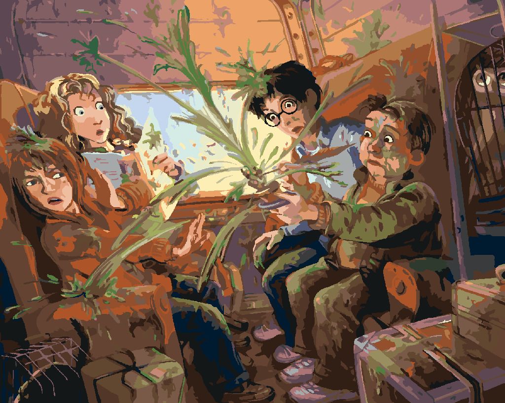 zuty Malování podle čísel - NEHODA V BRADAVICKÉM EXPRESU (HARRY POTTER) - Rozměr: 40x50 cm, Rámování: Varianta: vypnuté plátno na rám - obrázek 9