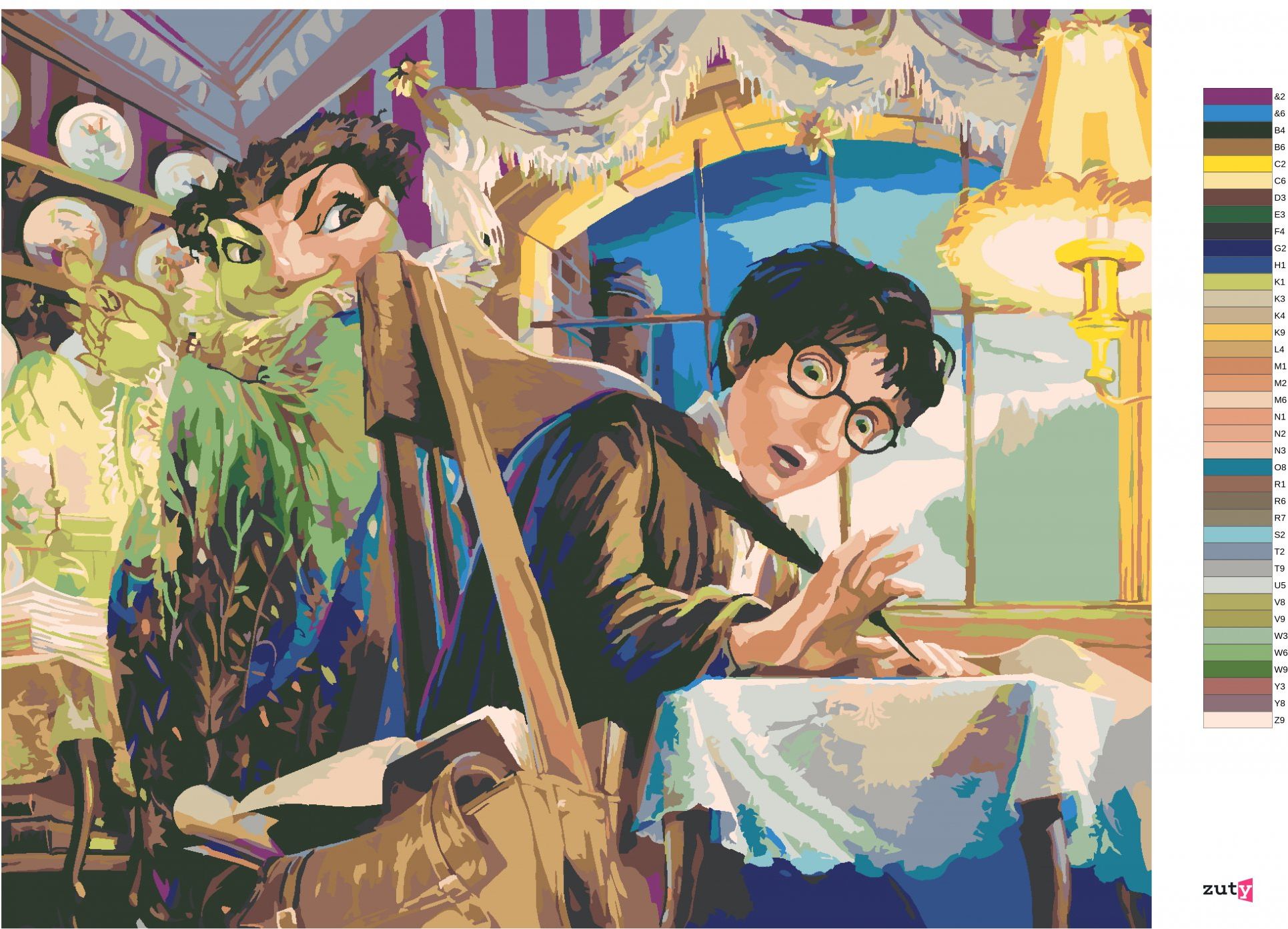 zuty Malování podle čísel - HARRY POTTERŮV TREST - Rozměr: 40x50 cm, Rámování: Varianta: bez rámu a bez vypnutí plátna - obrázek 6