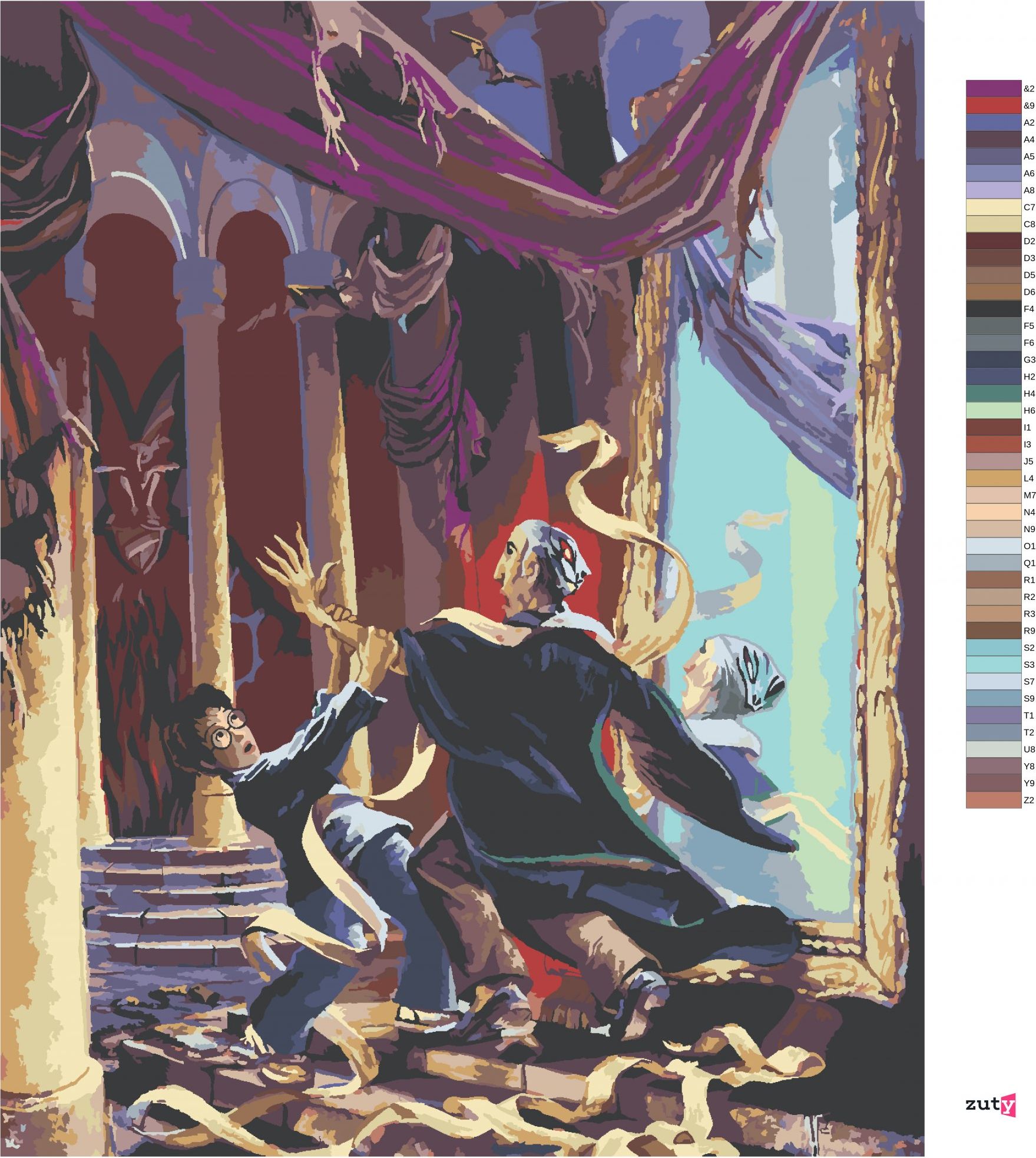 zuty Malování podle čísel - NÁVRAT LORDA VOLDEMORTA (HARRY POTTER) - Rozměr: 40x50 cm, Rámování: Varianta: vypnuté plátno na rám - obrázek 4