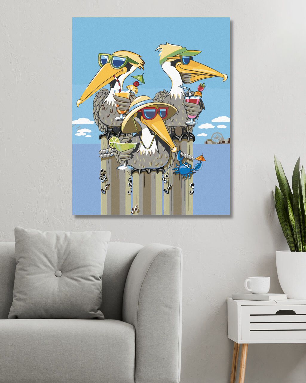 zuty Malování podle čísel - PELIKÁNI NA PLÁŽI (MARDELL SCHUSTER) - Rozměr: 40x50 cm, Rámování: Varianta: bez rámu a bez vypnutí plátna - obrázek 10