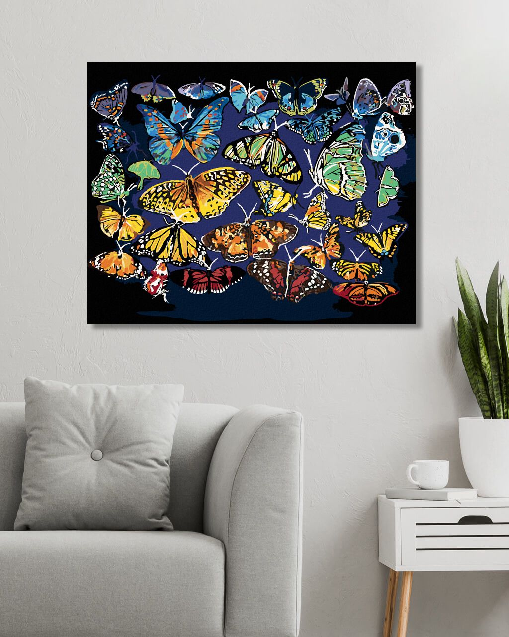 zuty Malování podle čísel - BAREVNÍ MOTÝLI (D. RUSTY RUST) - Rozměr: 40x50 cm, Rámování: Varianta: bez rámu a bez vypnutí plátna - obrázek 10