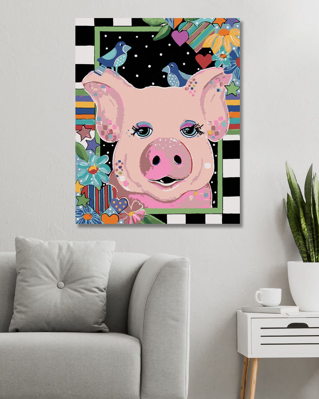 zuty Malování podle čísel - PRASÁTKO (JONNA JAMES) - Rozměr: 40x50 cm, Rámování: Varianta: vypnuté plátno na rám - obrázek 10