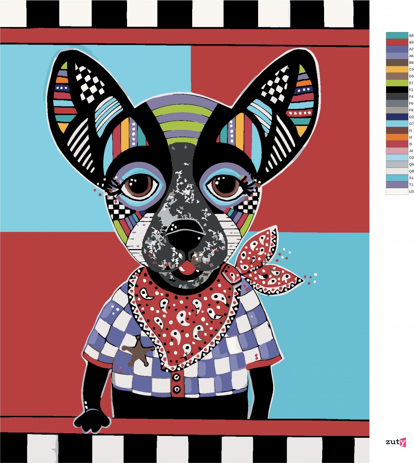 zuty Malování podle čísel - PES ČIVAVA (JONNA JAMES) - Rozměr: 40x50 cm, Rámování: Varianta: vypnuté plátno na rám - obrázek 10