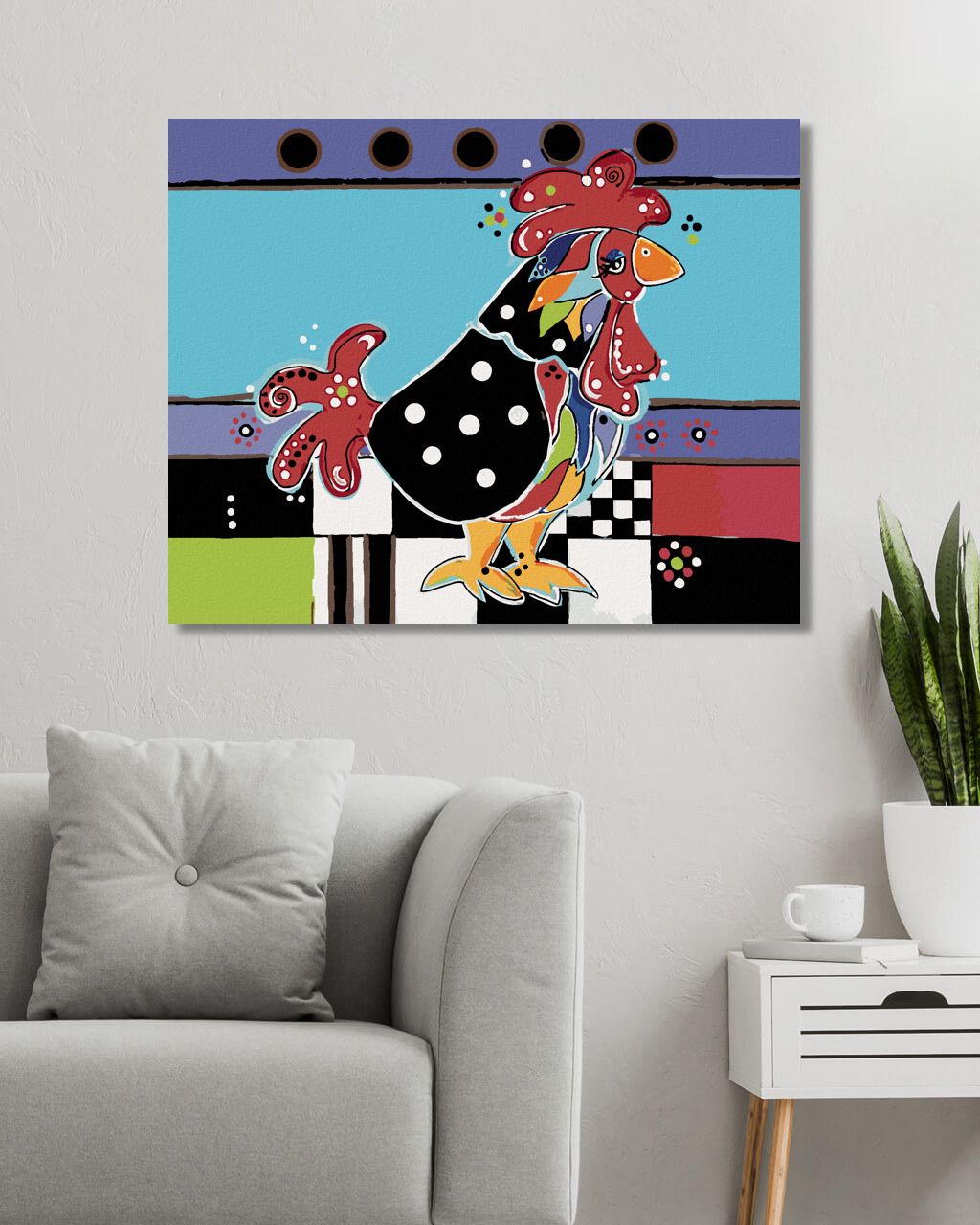 zuty Malování podle čísel - KOHOUT (JONNA JAMES) - Rozměr: 40x50 cm, Rámování: Varianta: vypnuté plátno na rám - obrázek 4