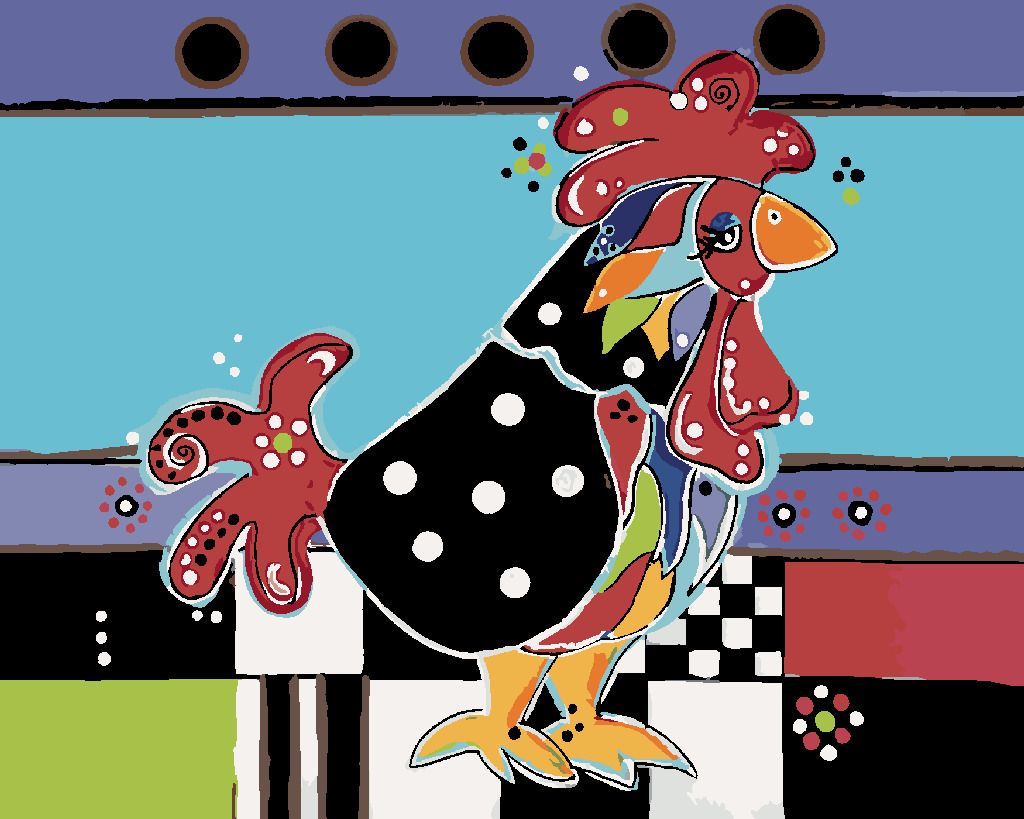 zuty Malování podle čísel - KOHOUT (JONNA JAMES) - Rozměr: 40x50 cm, Rámování: Varianta: vypnuté plátno na rám - obrázek 6