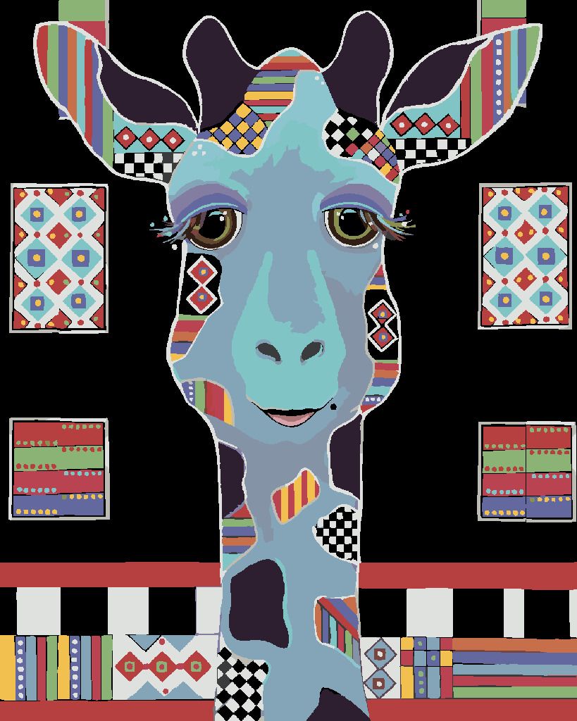 zuty Malování podle čísel - ŽIRAFA NA ČERNÉM POZADÍ (JONNA JAMES) - Rozměr: 40x50 cm, Rámování: Varianta: vypnuté plátno na rám - obrázek 2