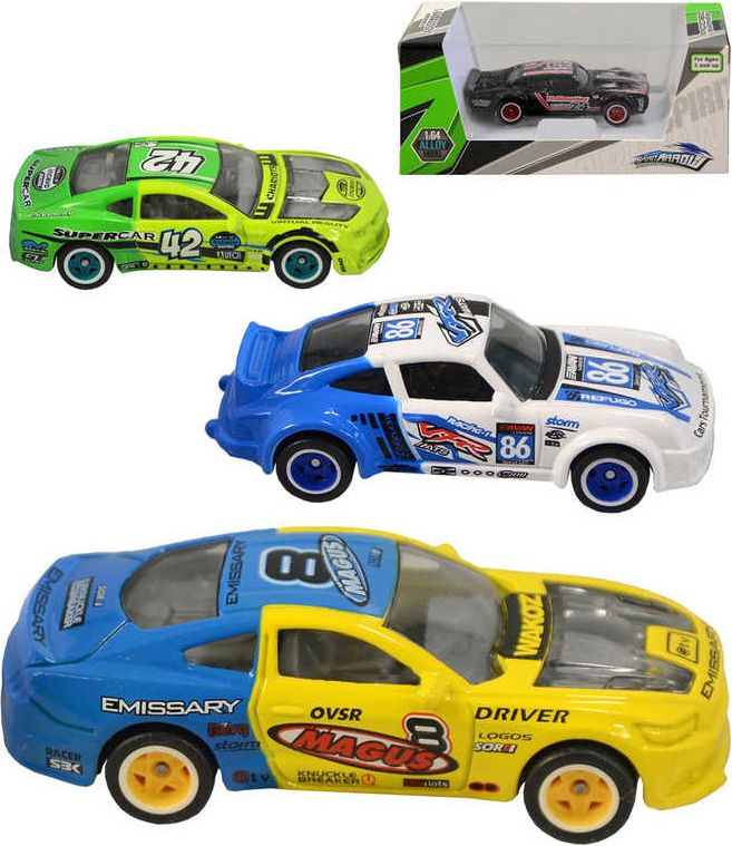 Dudlu Auto sportovní závodní 7cm kovová závodnička 1:64 různé druhy - obrázek 1