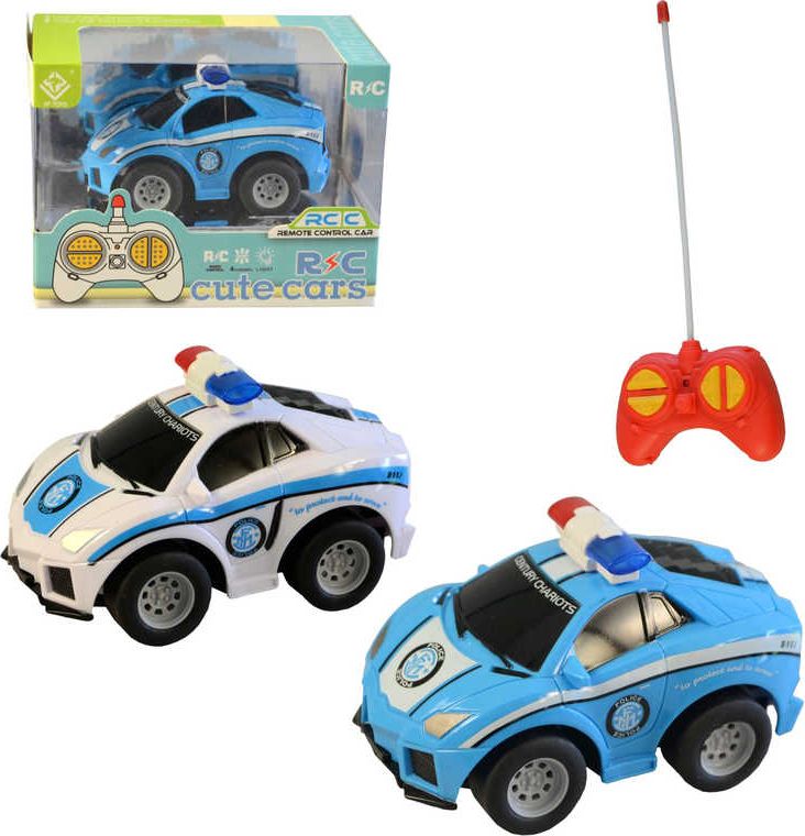 Dudlu RC Auto policejní 12cm na vysílačku 27MHz na baterie 2 barvy Světlo - obrázek 1