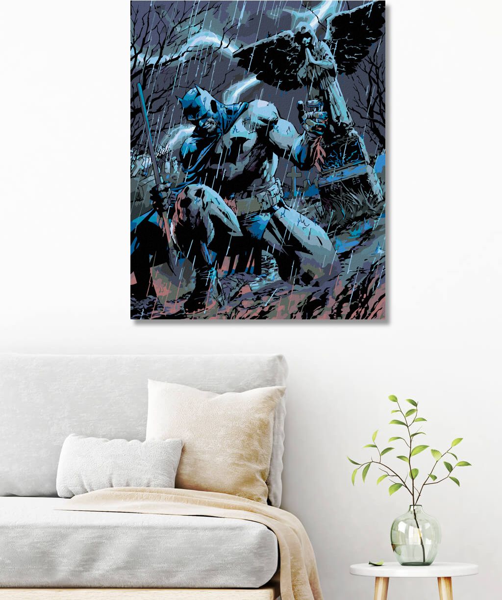 zuty Malování podle čísel - BATMAN NA HŘBITOVĚ - Rozměr: 40x50 cm, Rámování: Varianta: vypnuté plátno na rám - obrázek 10