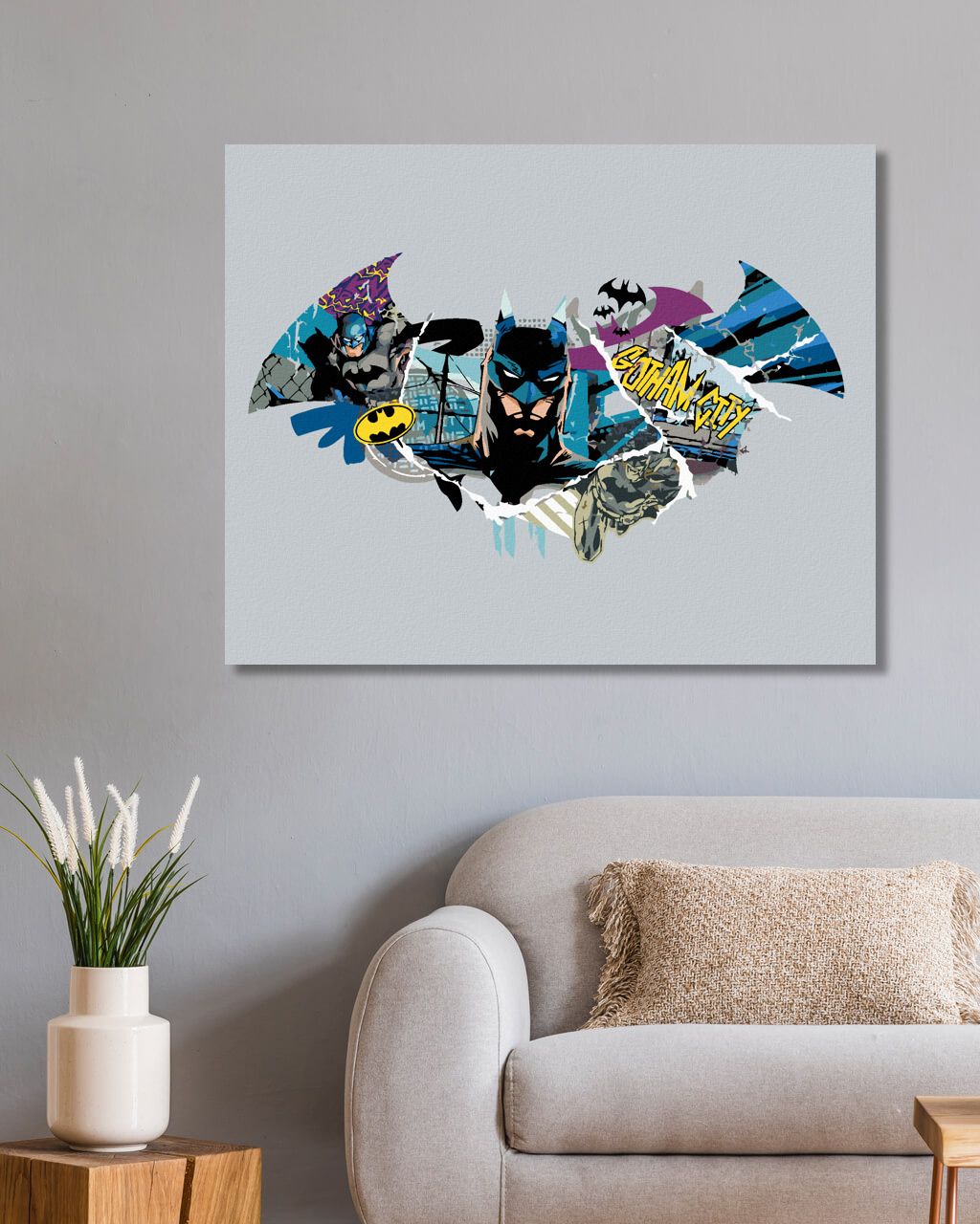zuty Malování podle čísel - BATMAN A LOGO - Rozměr: 40x50 cm, Rámování: Varianta: vypnuté plátno na rám - obrázek 3