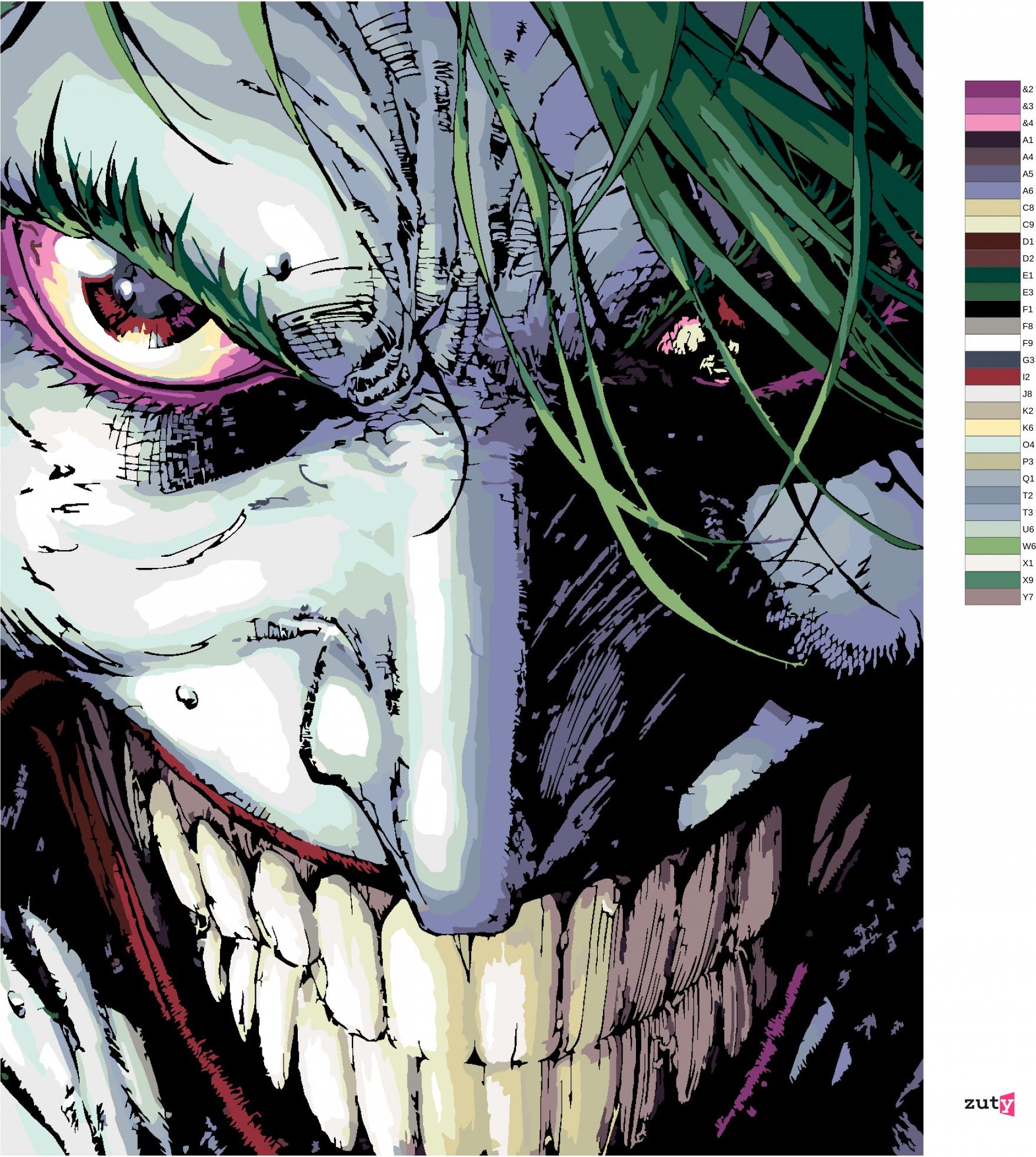 zuty Malování podle čísel - JOKER PORTRÉT (BATMAN) - Rozměr: 40x50 cm, Rámování: Varianta: vypnuté plátno na rám - obrázek 10