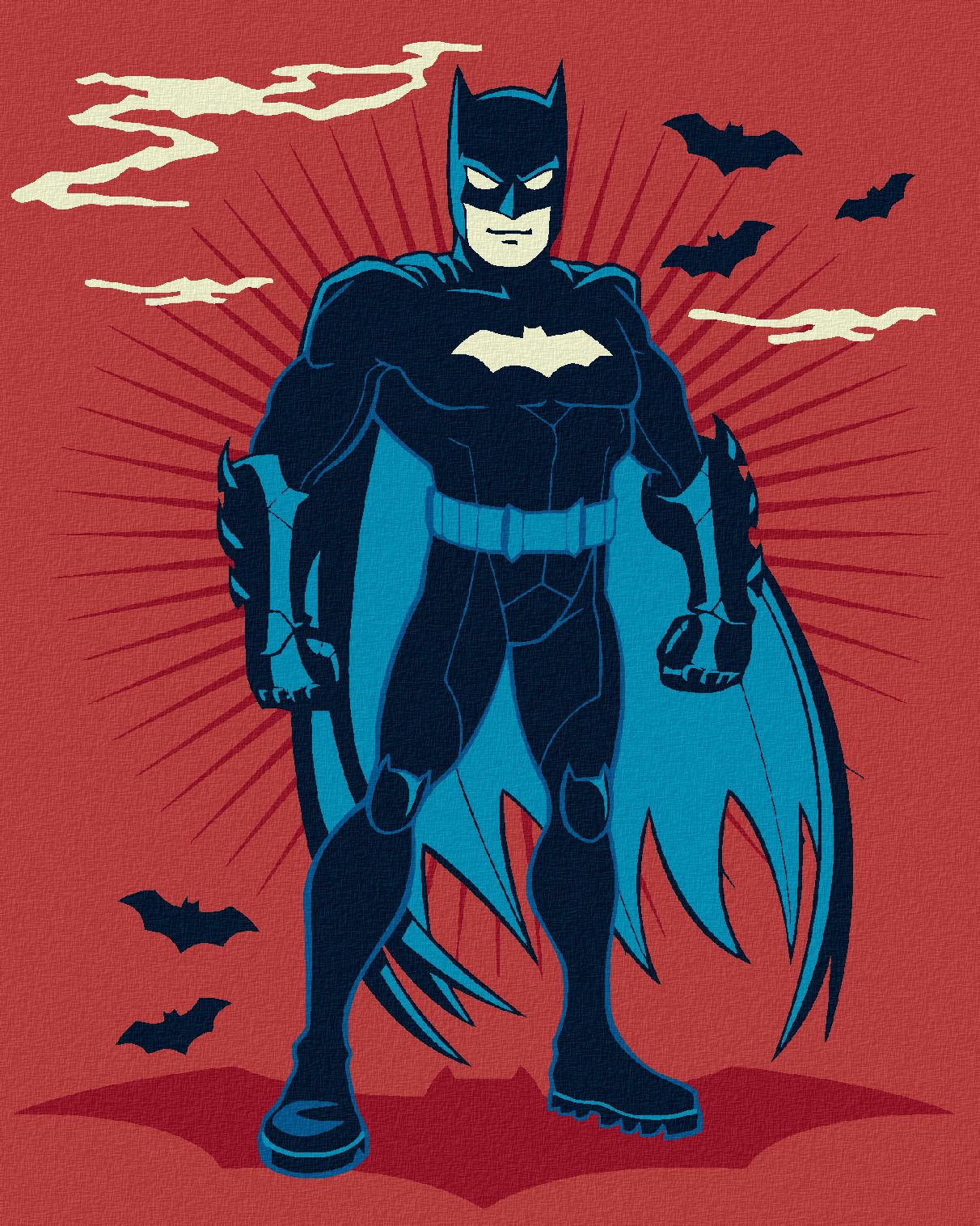 zuty Malování podle čísel - KRESLENÝ BATMAN - Rozměr: 40x50 cm, Rámování: Varianta: bez rámu a bez vypnutí plátna - obrázek 1