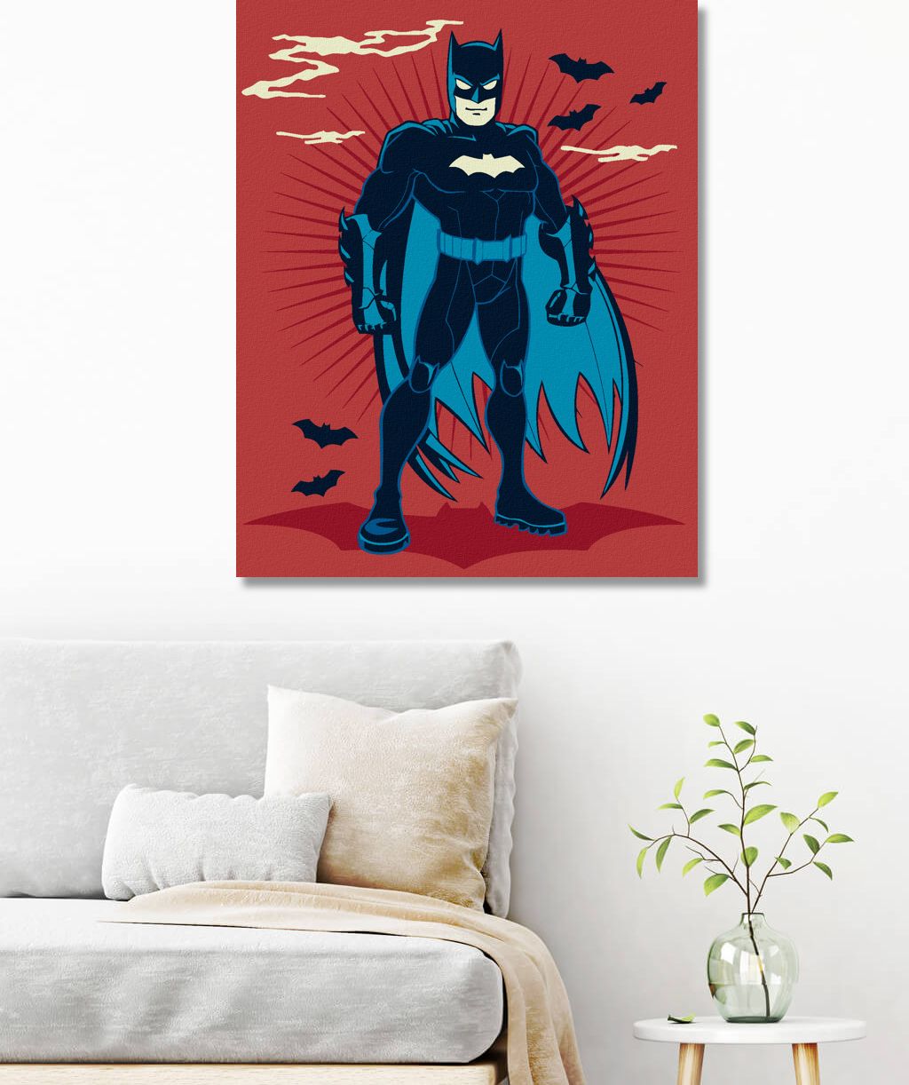 zuty Malování podle čísel - KRESLENÝ BATMAN - Rozměr: 40x50 cm, Rámování: Varianta: bez rámu a bez vypnutí plátna - obrázek 4