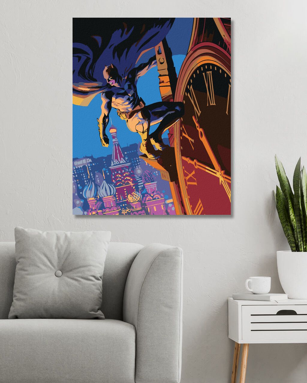 zuty Malování podle čísel - BATMAN NA VRCHOLKU VĚŽE - Rozměr: 40x50 cm, Rámování: Varianta: vypnuté plátno na rám - obrázek 4