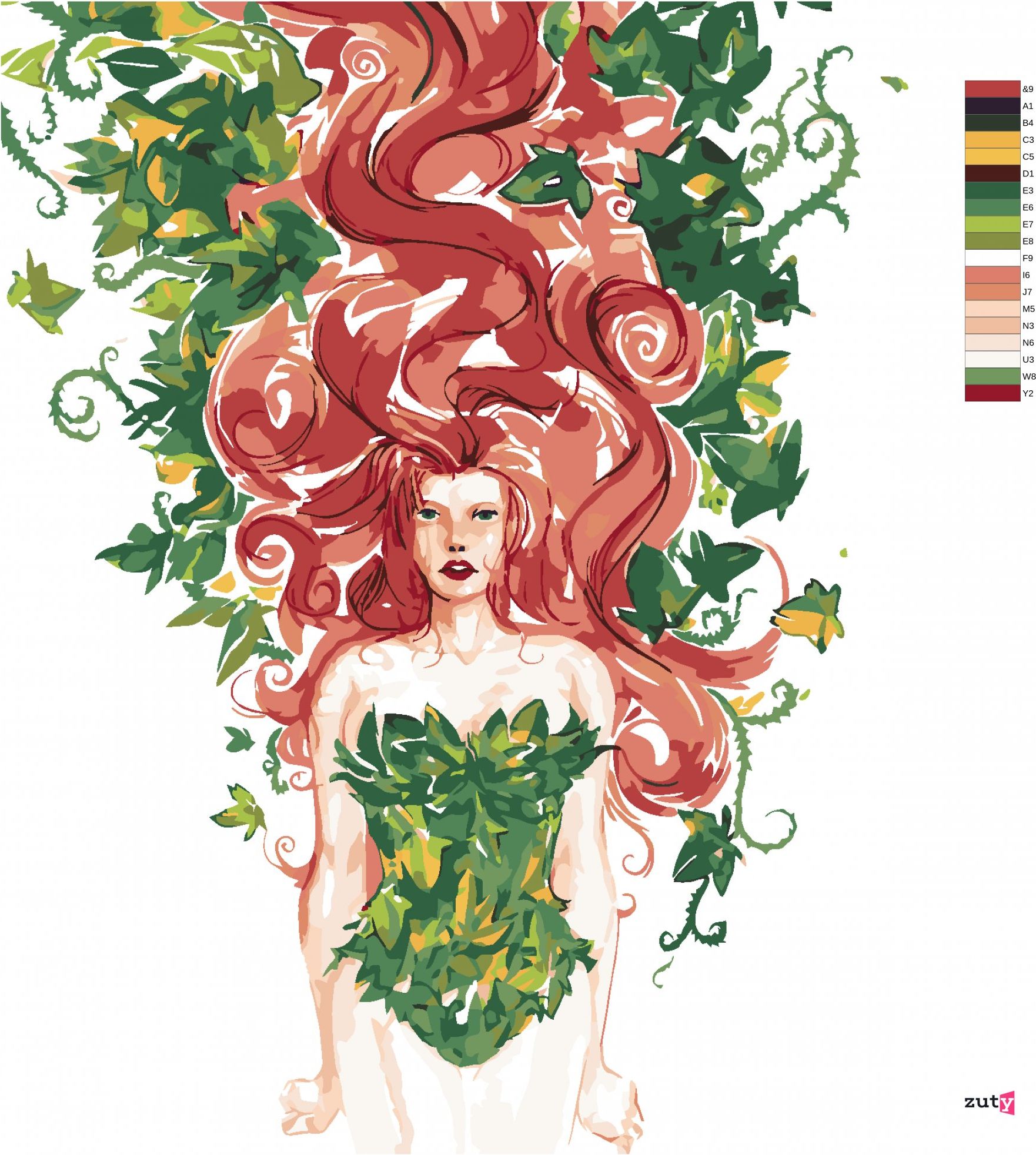 zuty Malování podle čísel - POISON IVY (BATMAN) - Rozměr: 40x50 cm, Rámování: Varianta: bez rámu a bez vypnutí plátna - obrázek 3