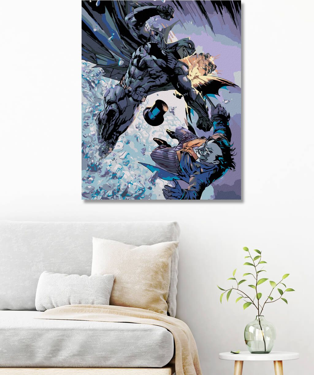 zuty Malování podle čísel - BATMAN VS. JOKER - Rozměr: 40x50 cm, Rámování: Varianta: bez rámu a bez vypnutí plátna - obrázek 7