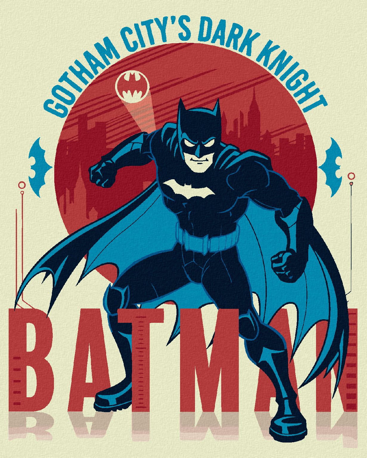zuty Malování podle čísel - KRESLENÝ BATMAN II - Rozměr: 40x50 cm, Rámování: Varianta: bez rámu a bez vypnutí plátna - obrázek 1