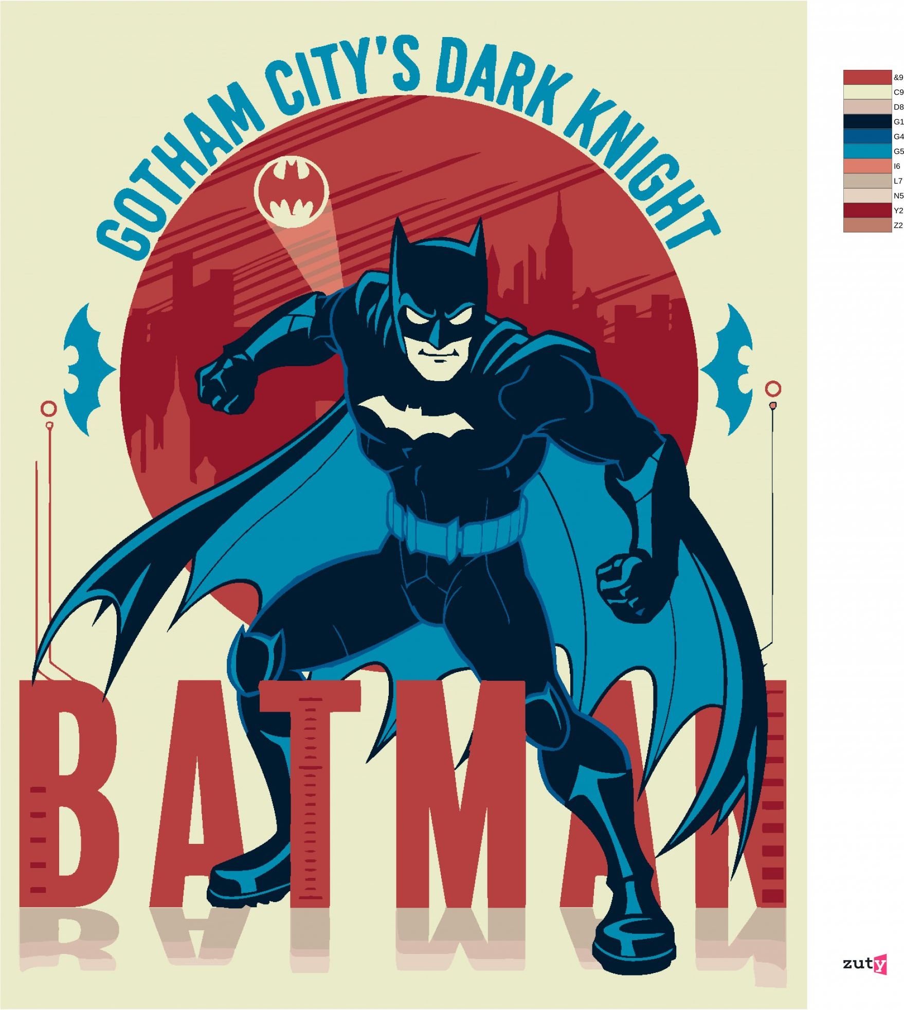 zuty Malování podle čísel - KRESLENÝ BATMAN II - Rozměr: 40x50 cm, Rámování: Varianta: bez rámu a bez vypnutí plátna - obrázek 3
