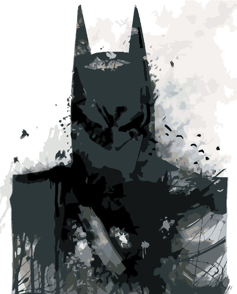zuty Malování podle čísel - TEMNÝ BATMAN V ČERNOBÍLÉ - Rozměr: 40x50 cm, Rámování: Varianta: vypnuté plátno na rám - obrázek 7